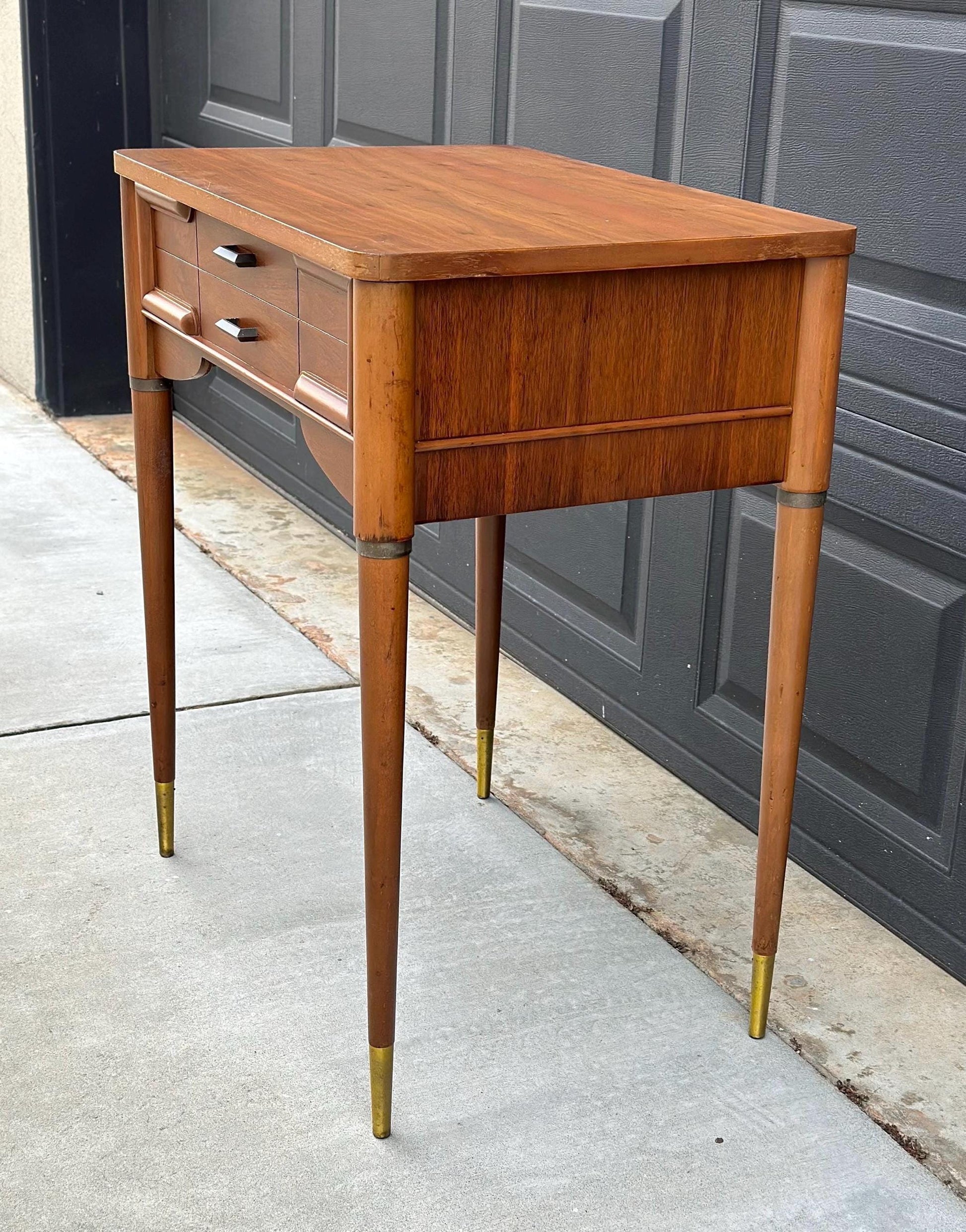 Vintage Mid 1900's Walnut MCM Entry Accent Table