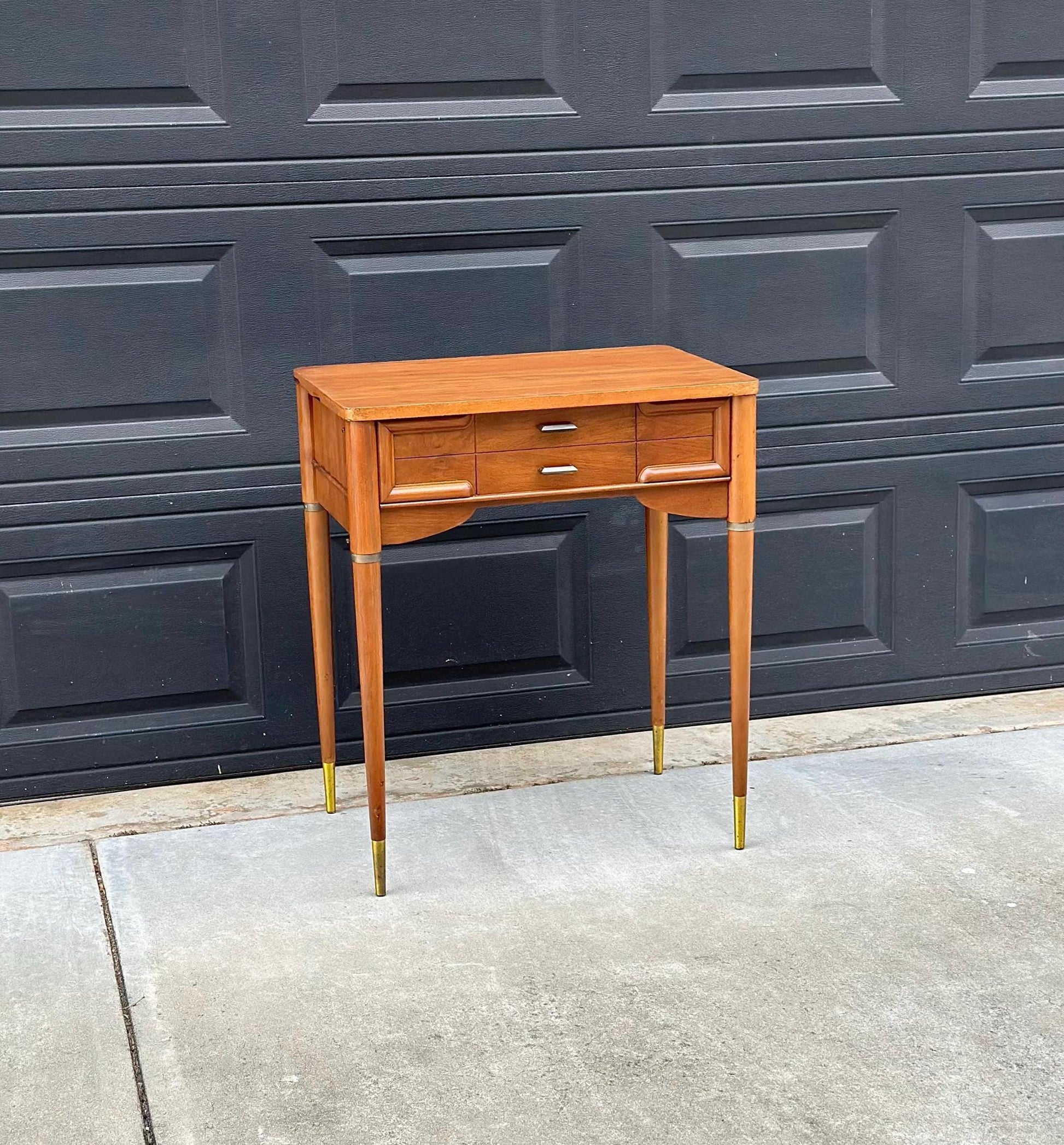 Vintage Mid 1900's Walnut MCM Entry Accent Table