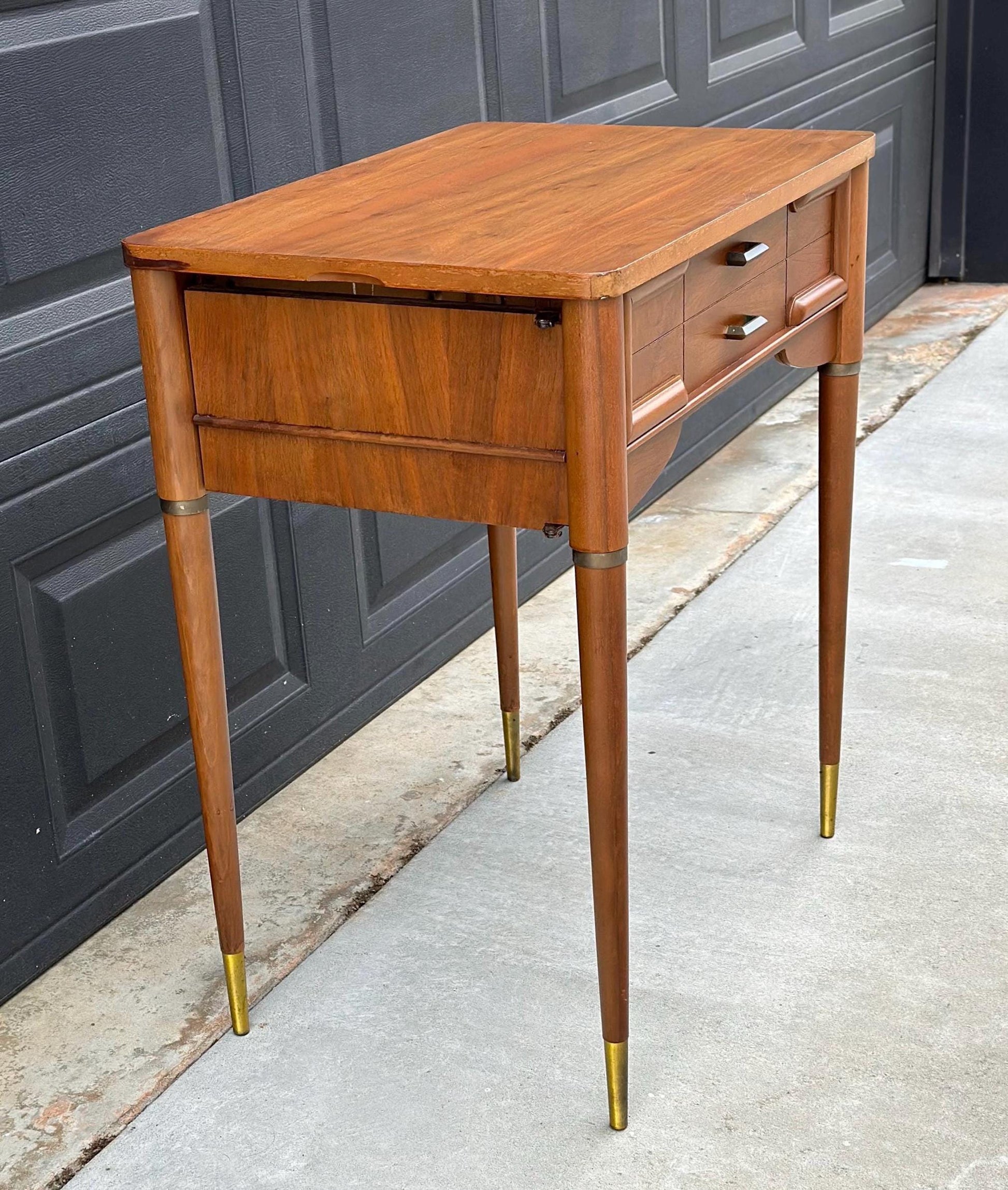 Vintage Mid 1900's Walnut MCM Entry Accent Table