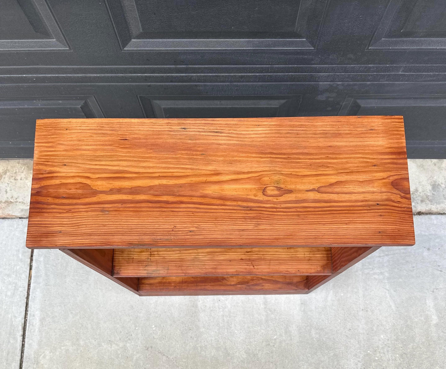 Vintage Mid 1900's Solid Wood Multi-Tier Small Pine Bookshelf
