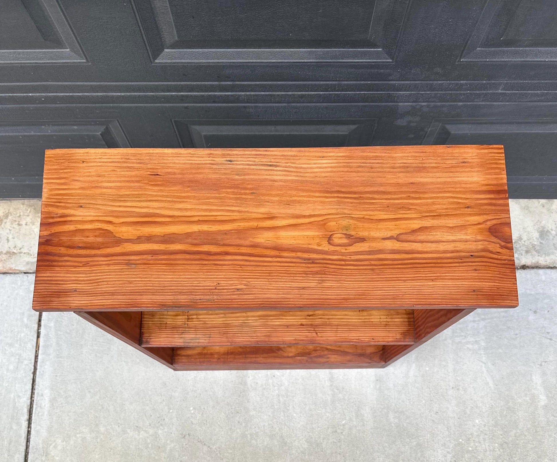 Vintage Mid 1900's Solid Wood Multi-Tier Small Pine Bookshelf