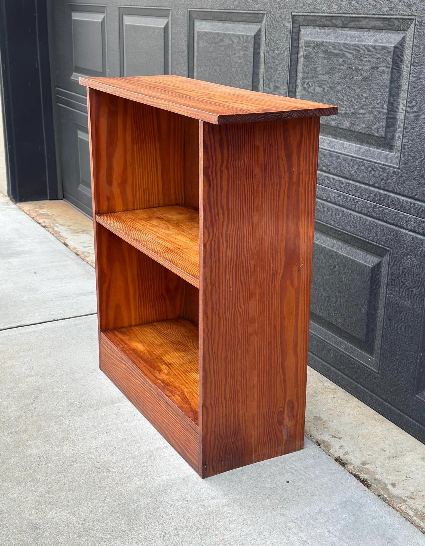 Vintage Mid 1900's Solid Wood Multi-Tier Small Pine Bookshelf