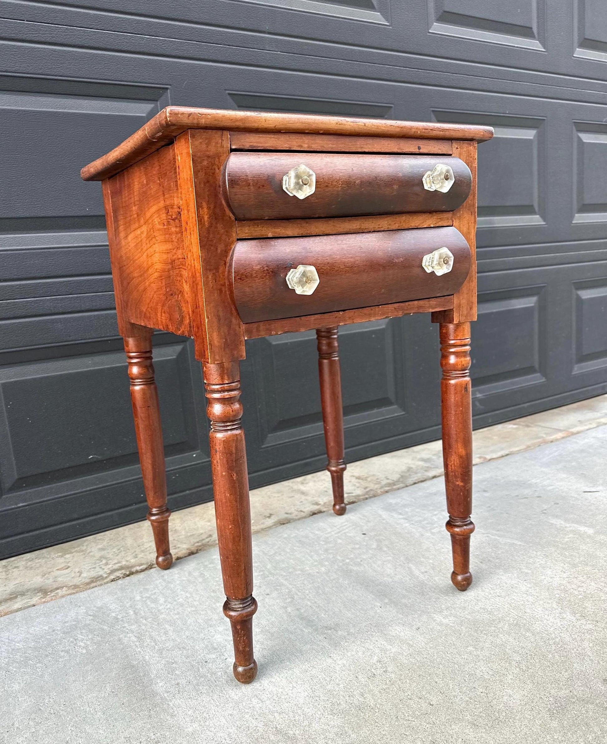 Antique Late 1800's Solid Wood Federal Walnut End Table