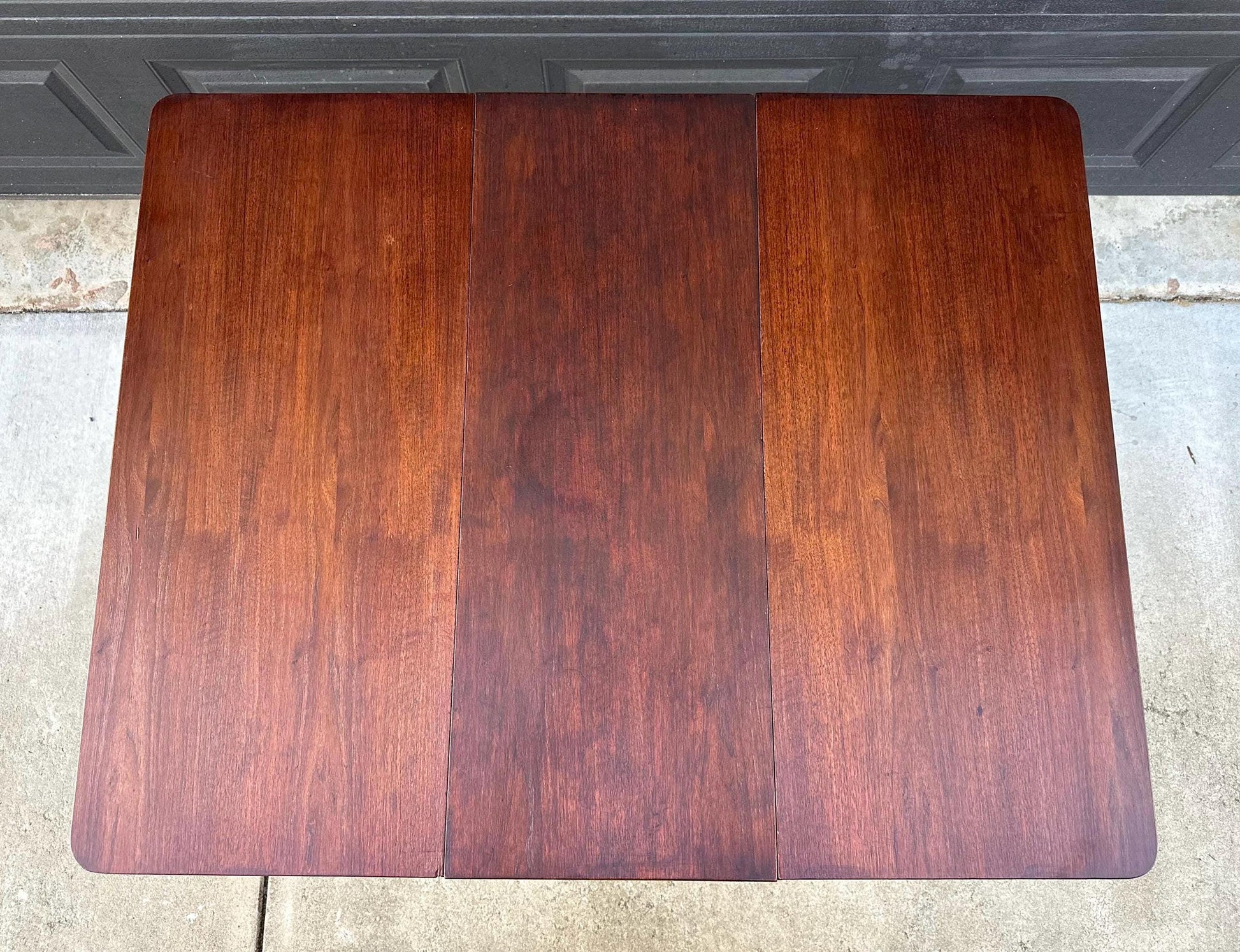 Antique Early 1900's Traditional Mahogany Folding Drop Leaf Solid Wood Dining Table