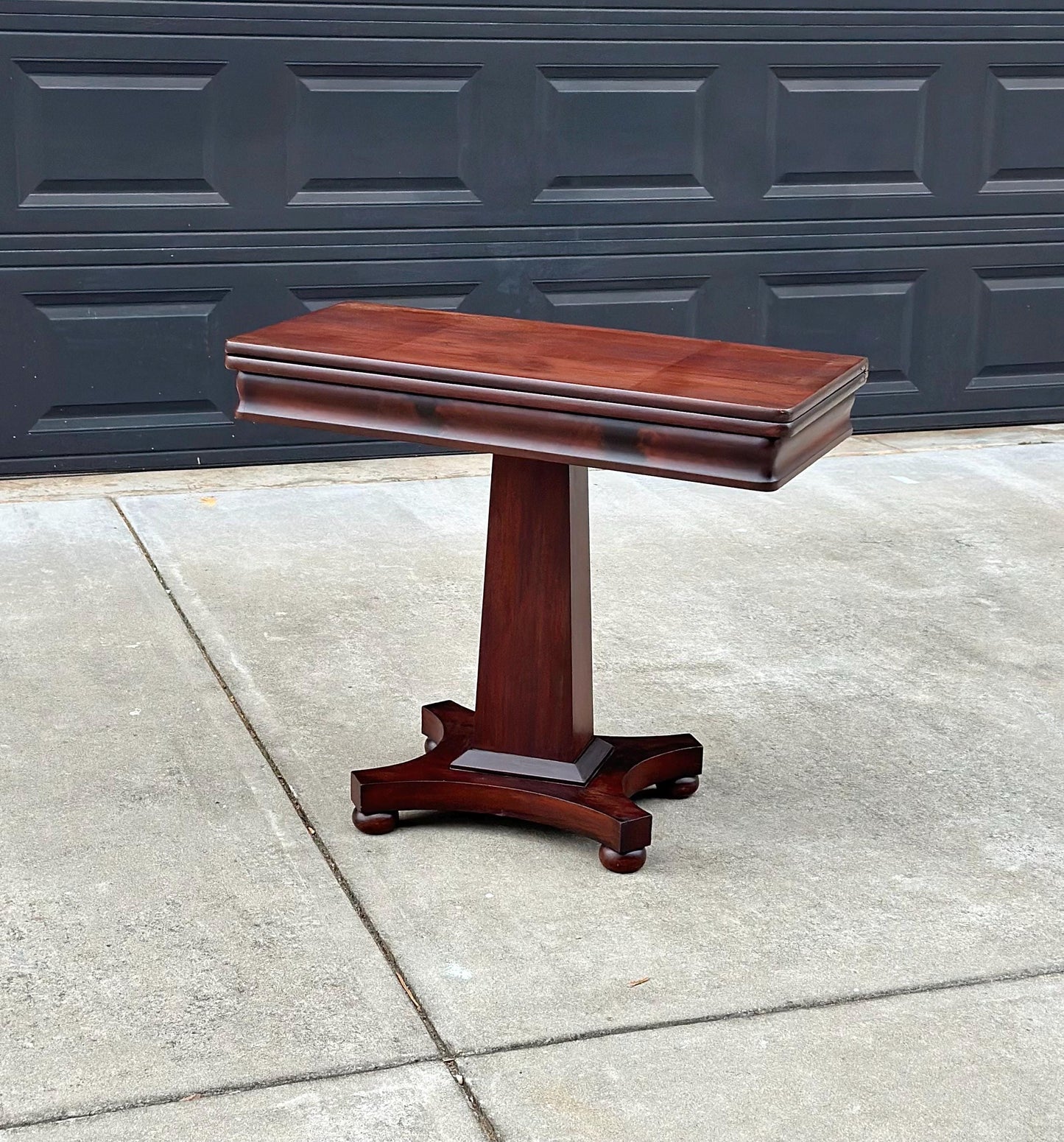 Antique Late 1800's Solid Wood Expandable Crotch Mahogany Hall Table