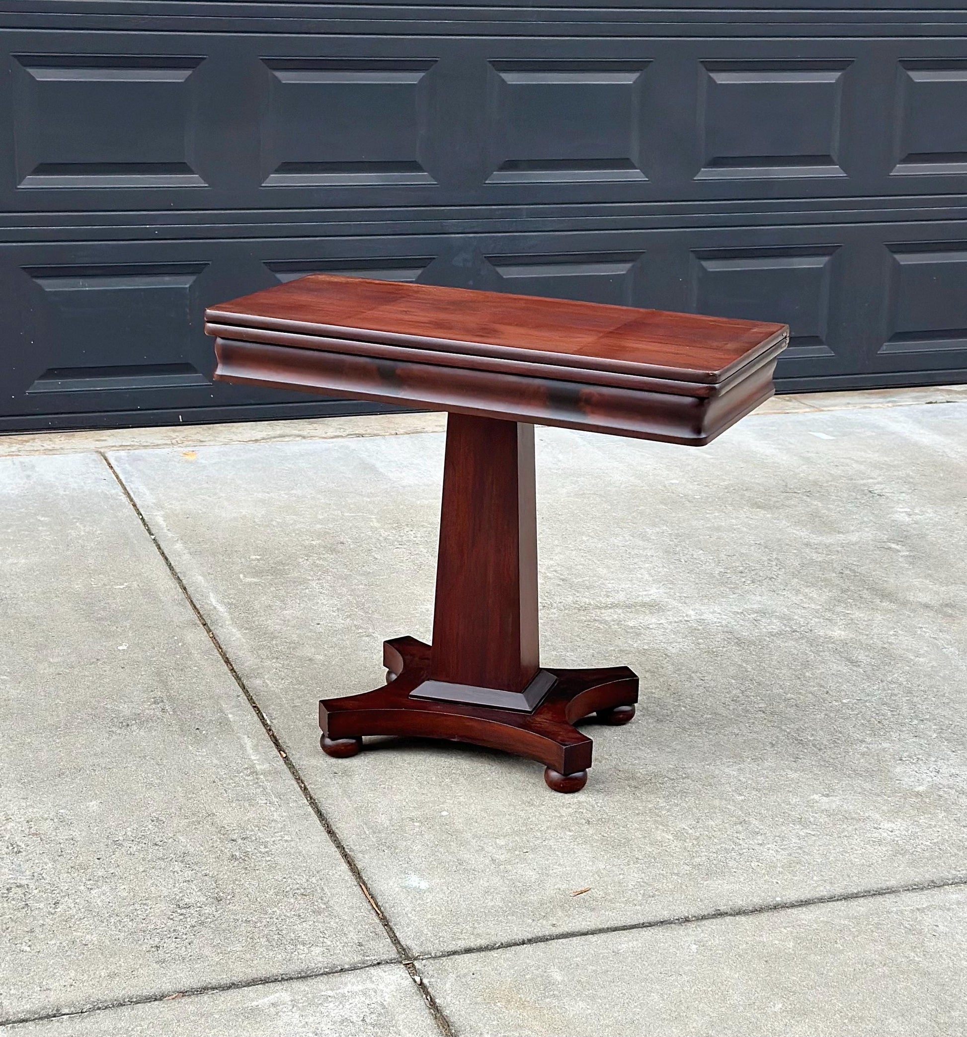 Antique Late 1800's Solid Wood Expandable Crotch Mahogany Hall Table