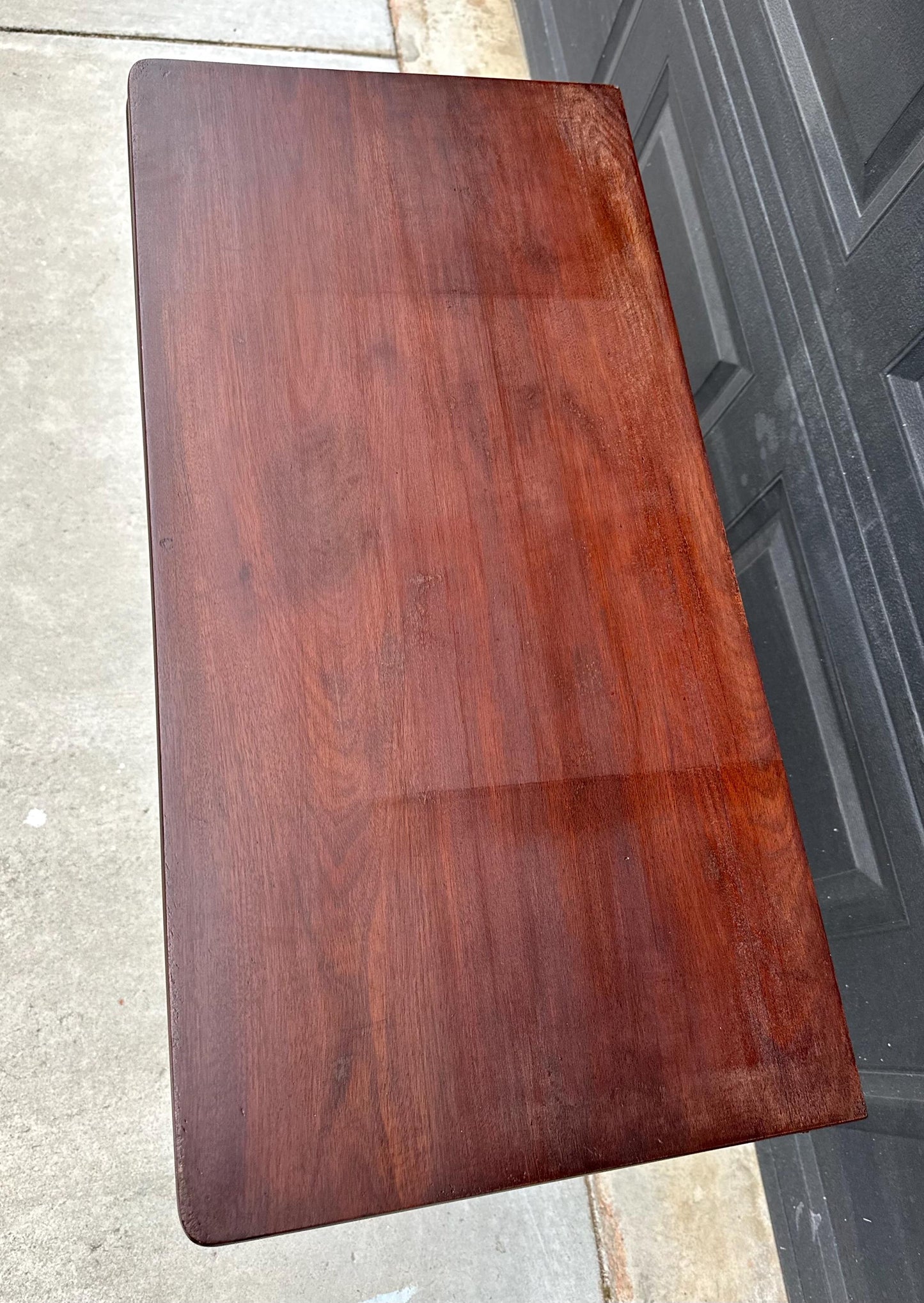 Antique Late 1800's Solid Wood Expandable Crotch Mahogany Hall Table