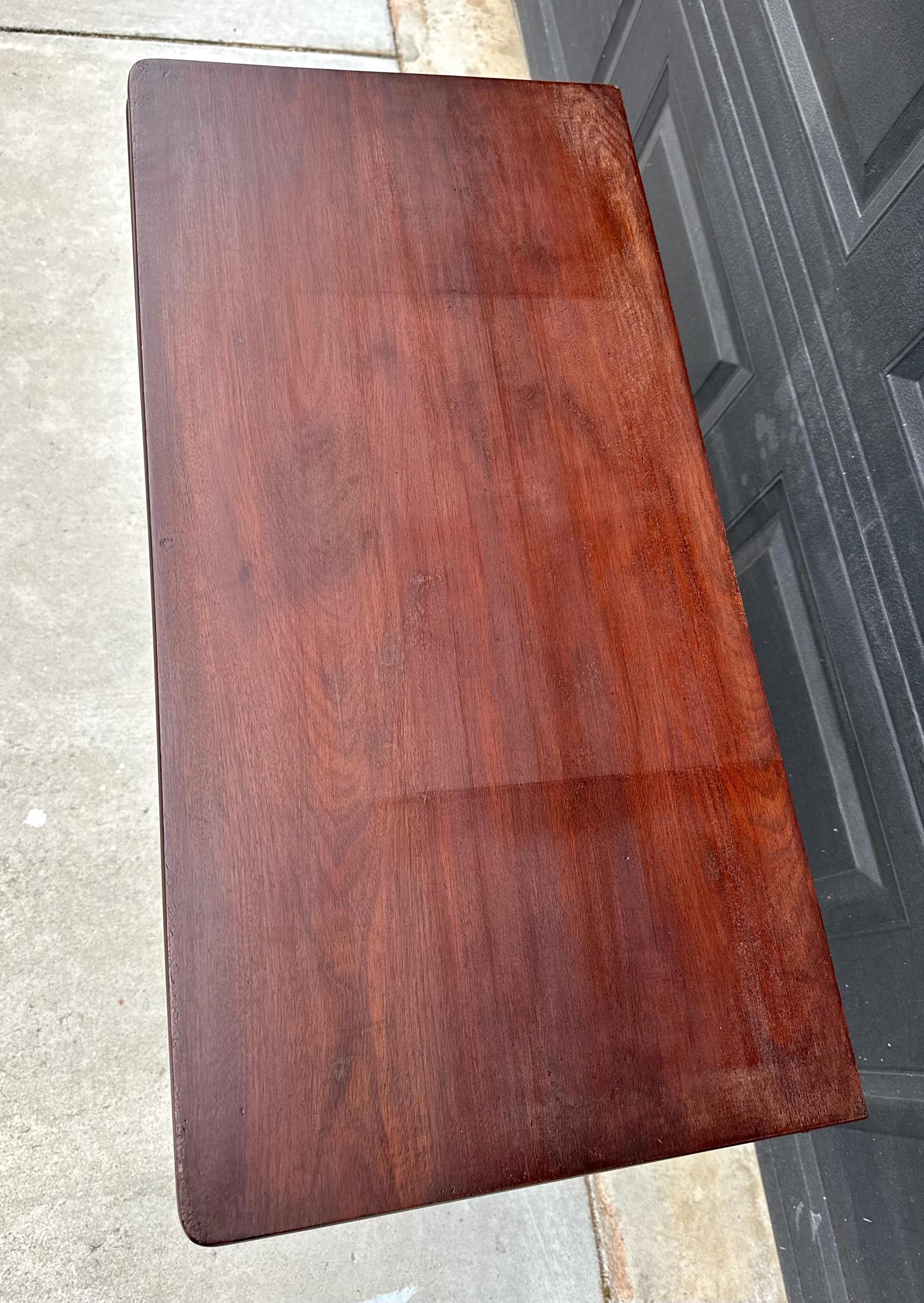 Antique Late 1800's Solid Wood Expandable Crotch Mahogany Hall Table