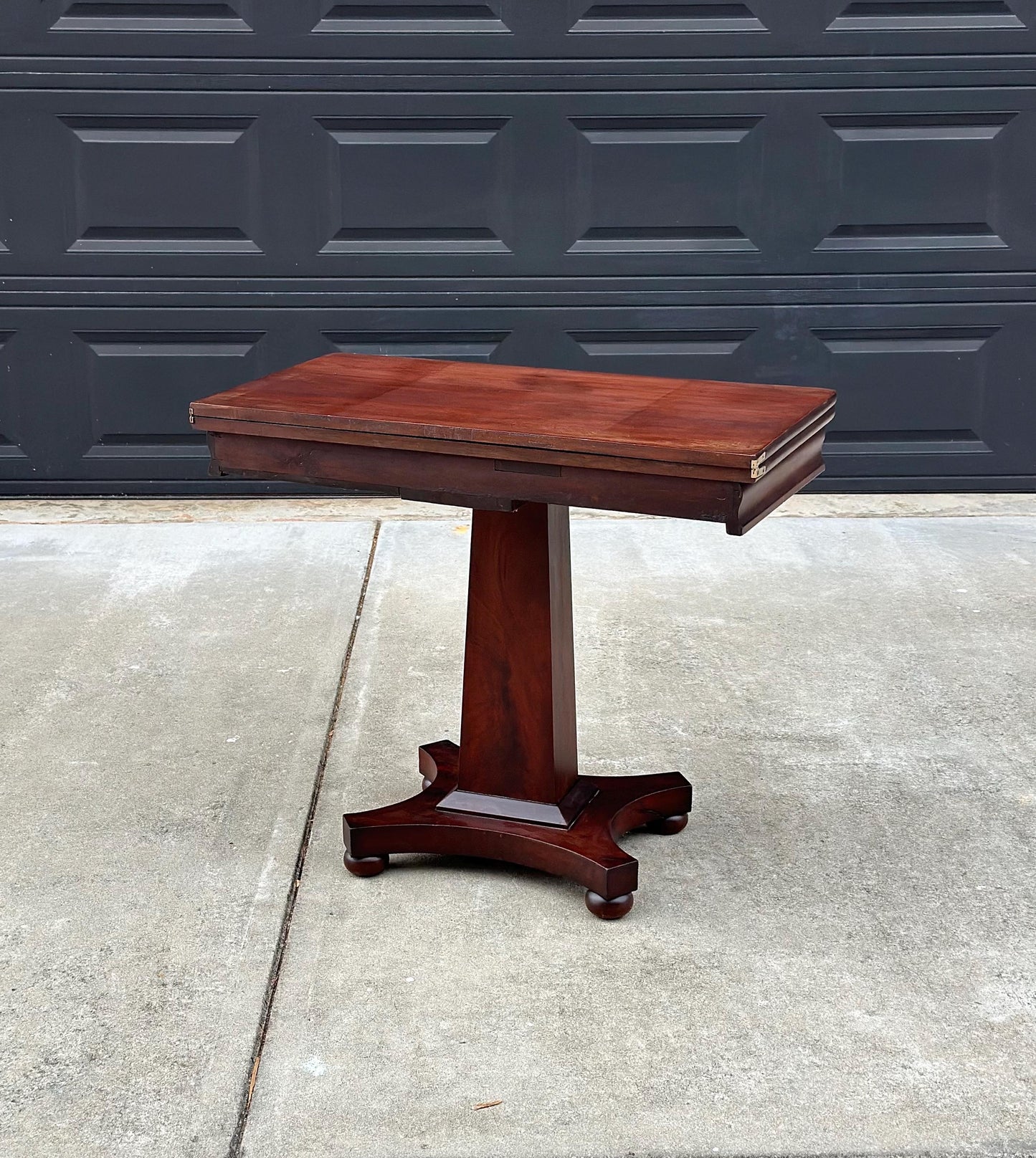 Antique Late 1800's Solid Wood Expandable Crotch Mahogany Hall Table