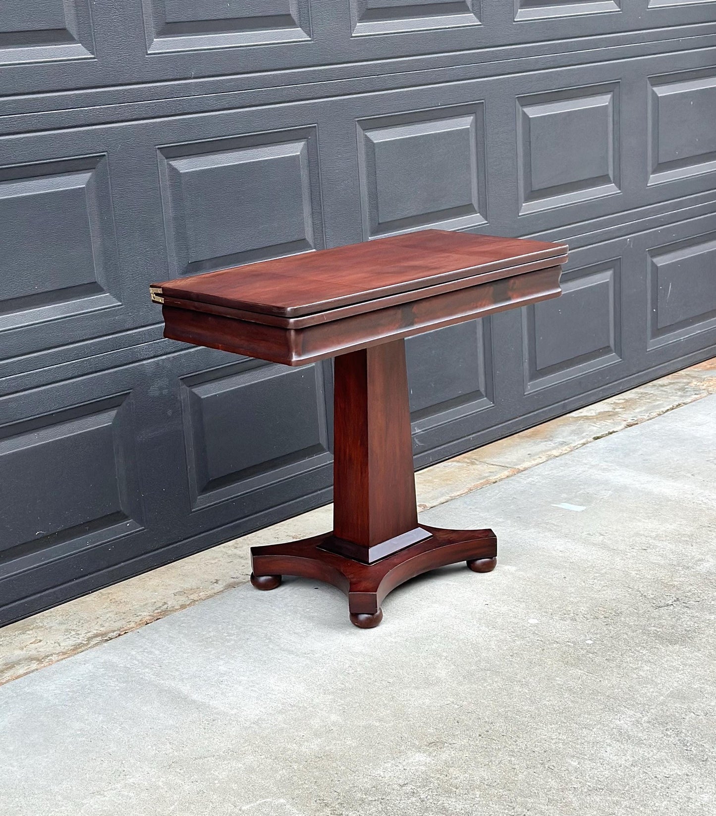 Antique Late 1800's Solid Wood Expandable Crotch Mahogany Hall Table