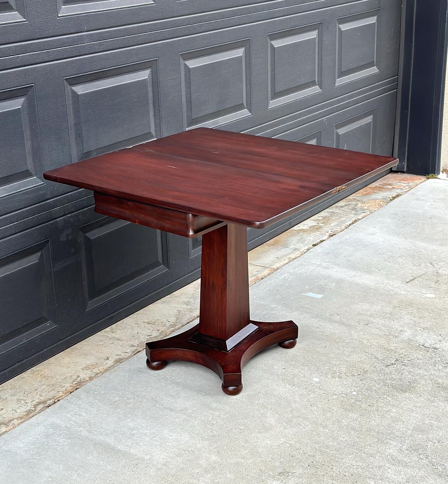Antique Late 1800's Solid Wood Expandable Crotch Mahogany Hall Table