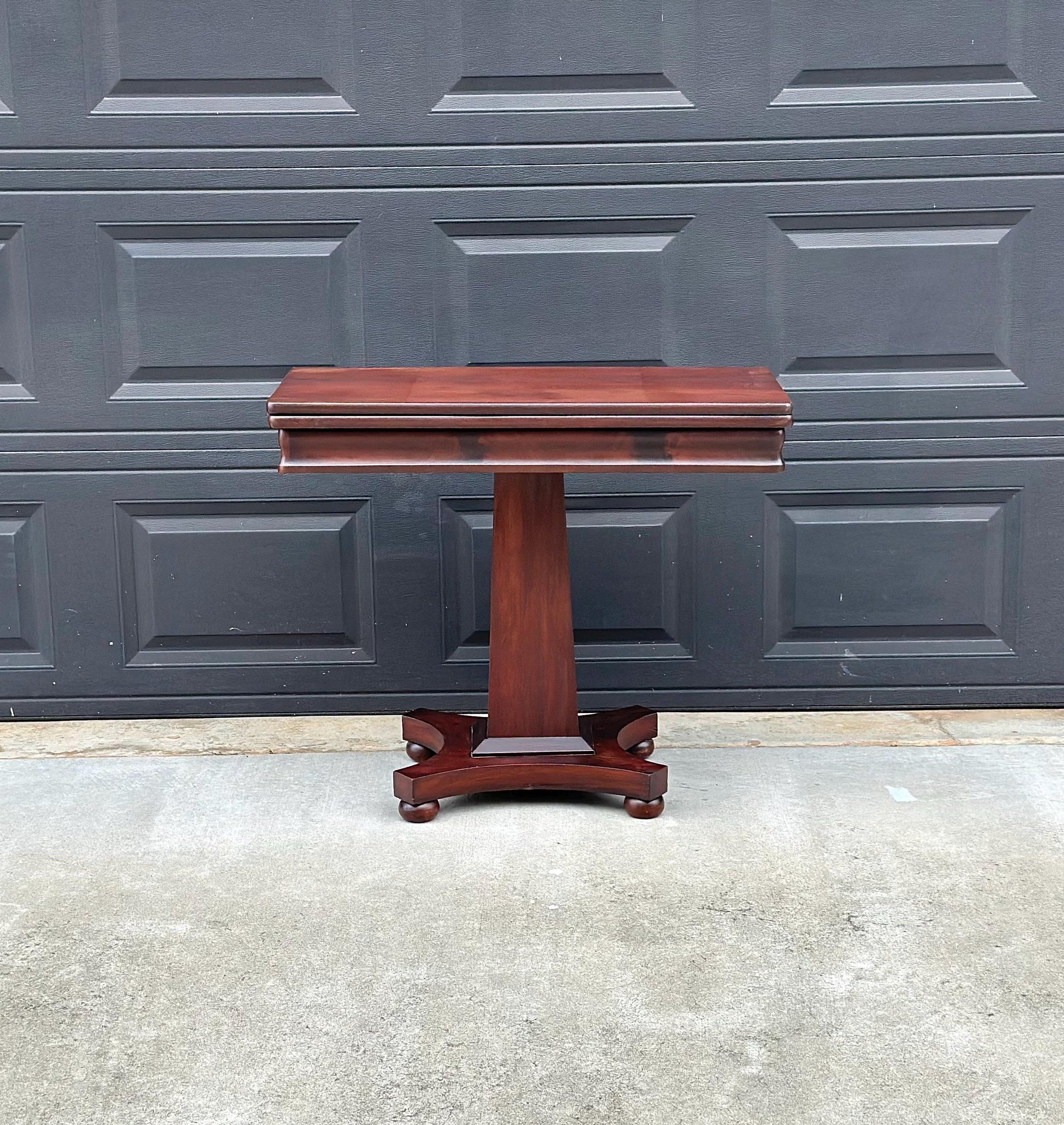 Antique Late 1800's Solid Wood Expandable Crotch Mahogany Hall Table