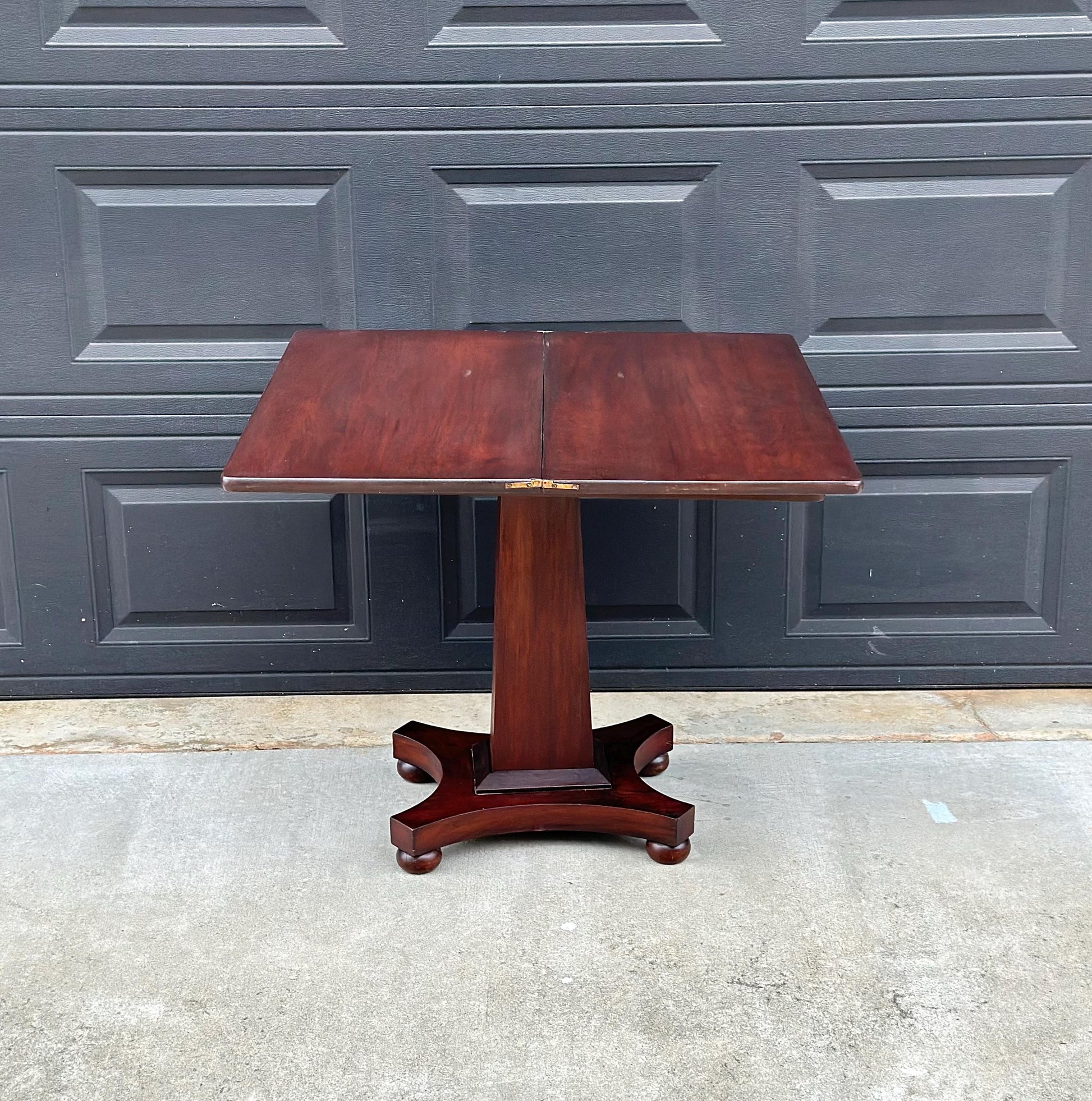 Antique Late 1800's Solid Wood Expandable Crotch Mahogany Hall Table