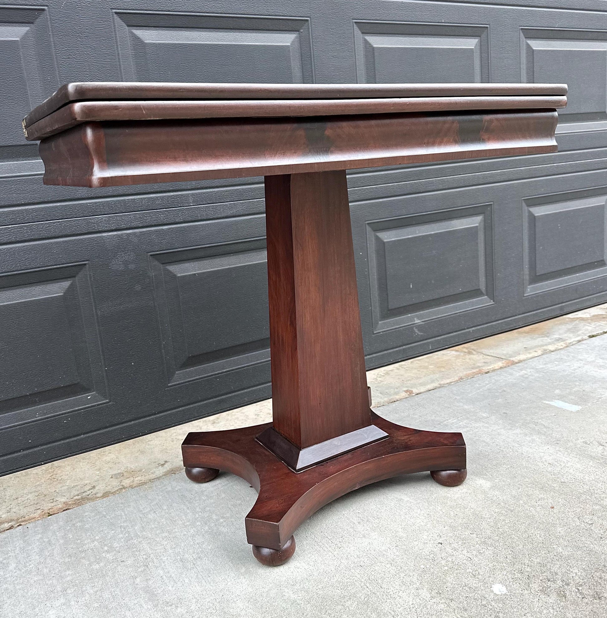 Antique Late 1800's Solid Wood Expandable Crotch Mahogany Hall Table