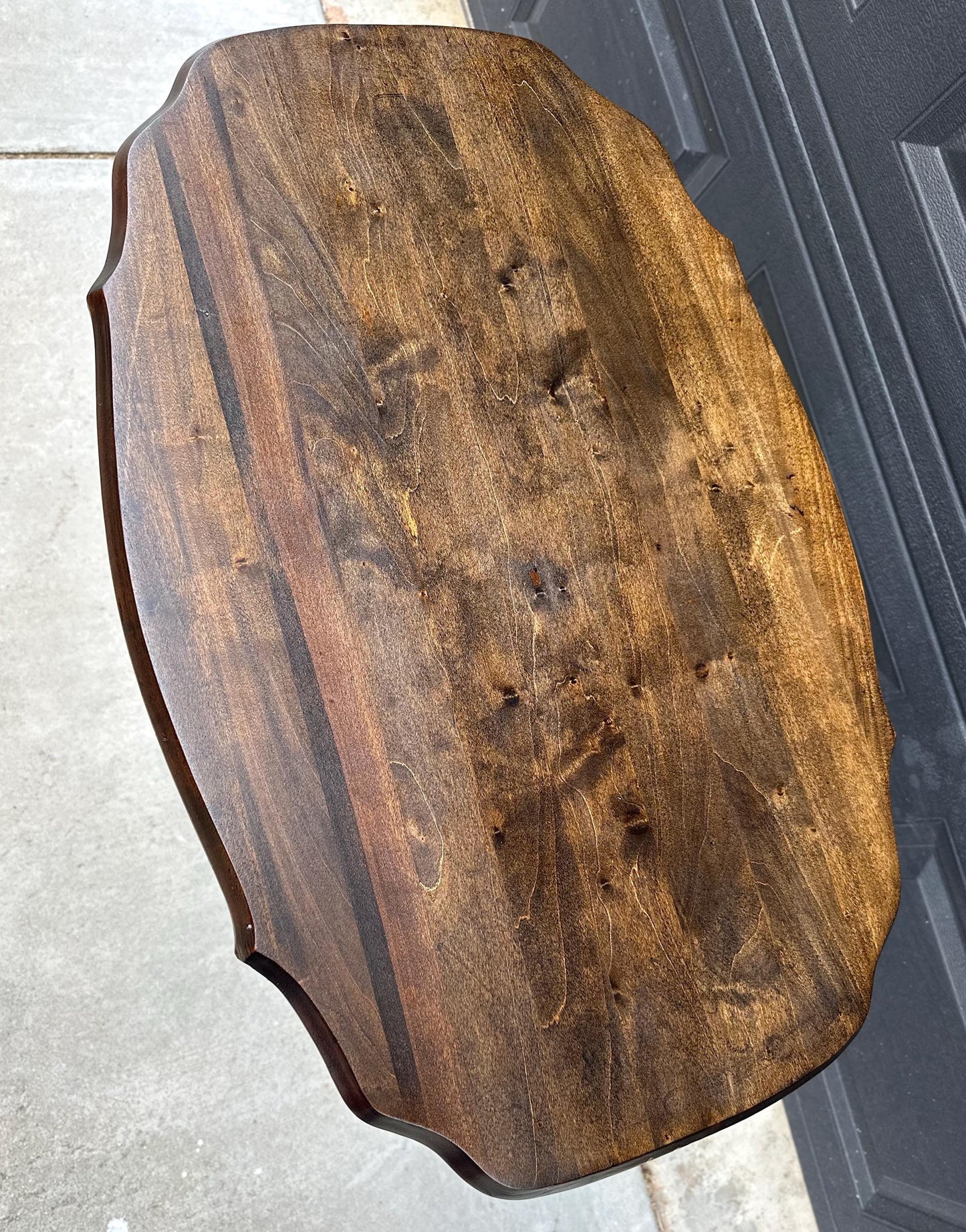 Antique Early 1900's Solid Wood Spindle Leg Walnut Accent Table