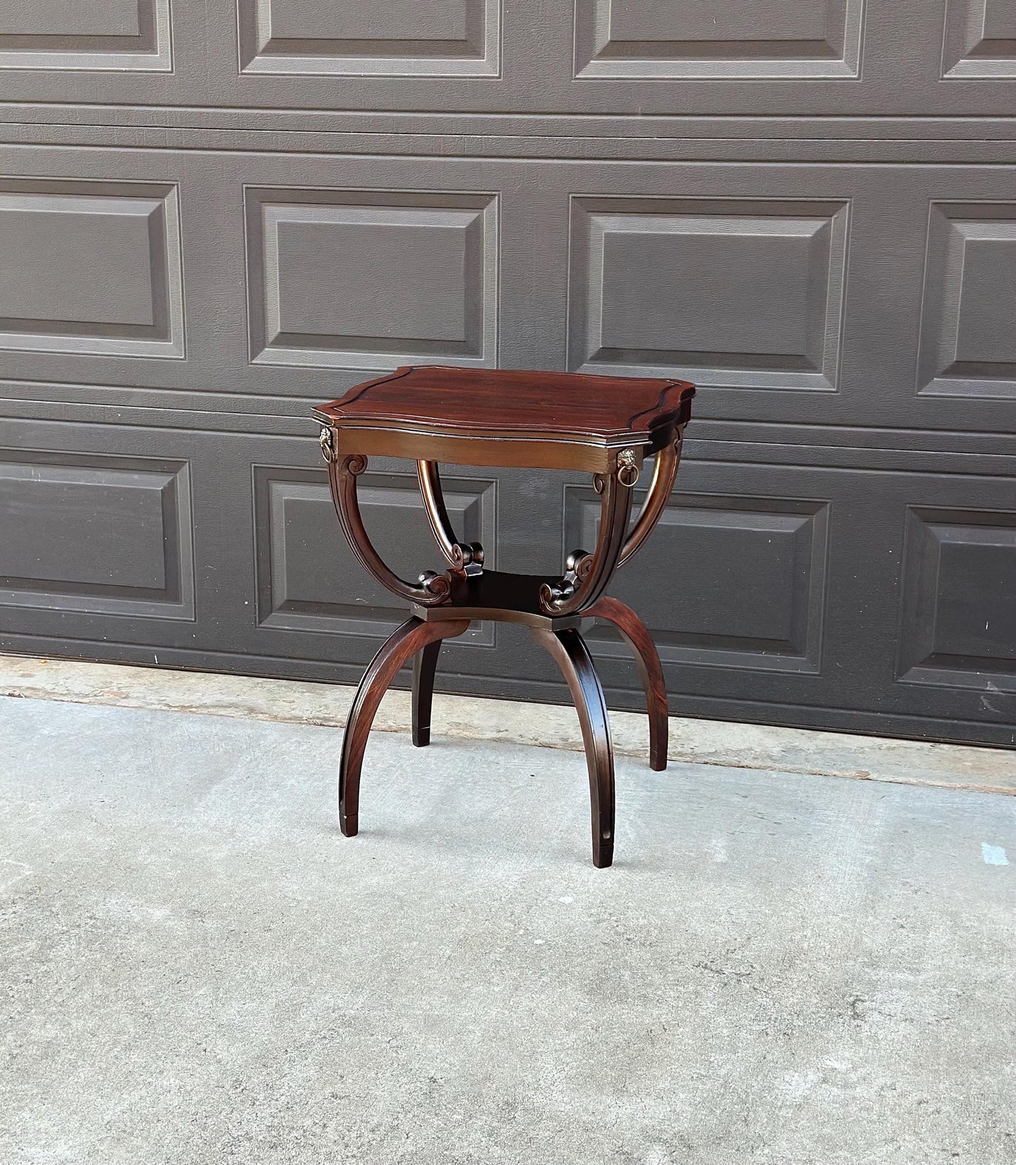 Antique Early 1900's Mahogany Wood Carved Sculptural Accent Table