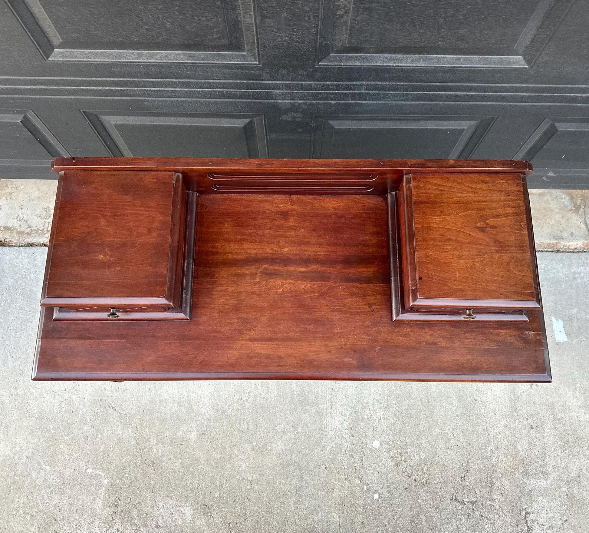 Antique Early 1900's Solid Wood Blanket Chest - Turned Leg Mahogany Princess Low Dresser on Casters