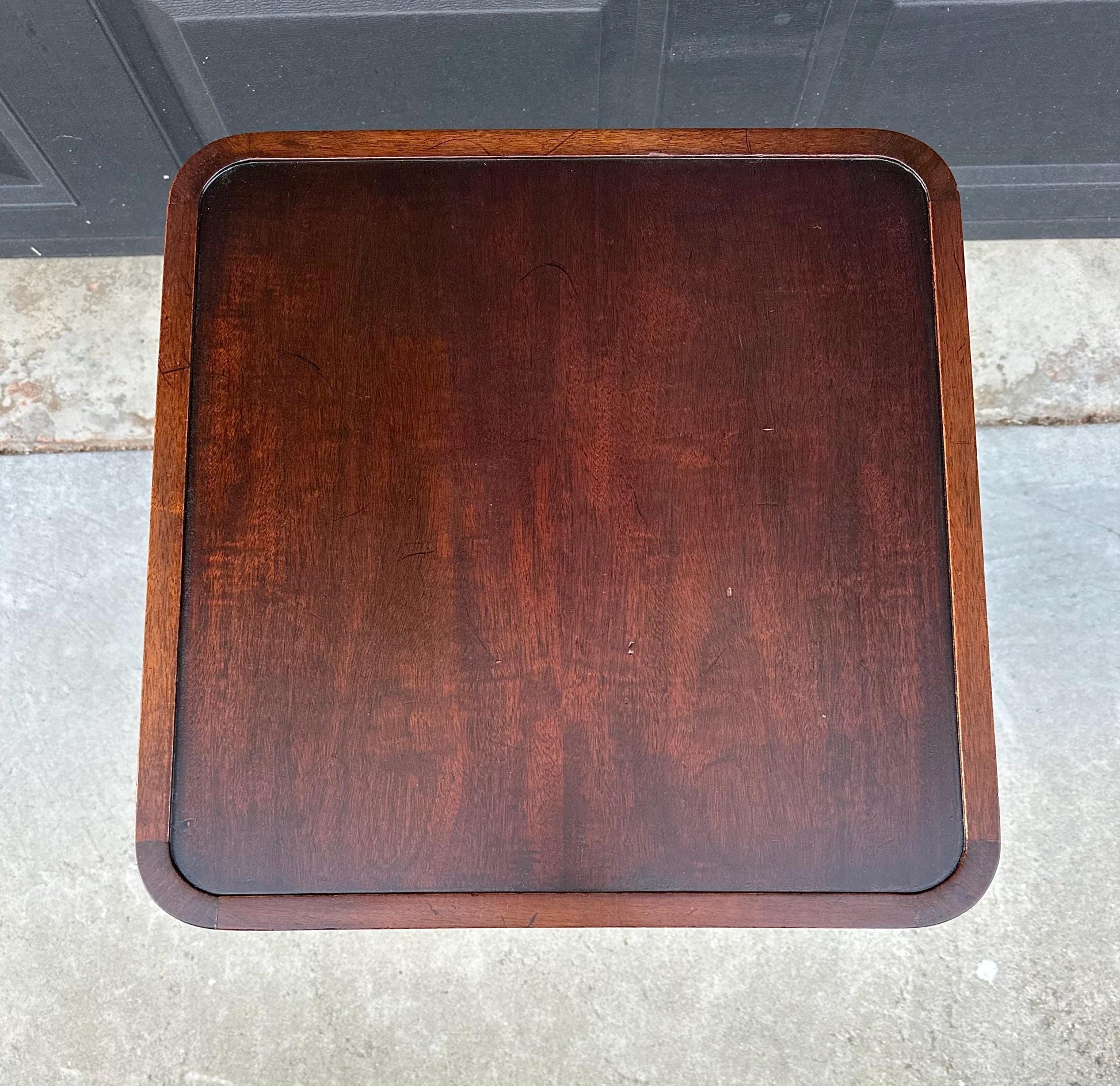 Antique Early 1900's Mahogany Traditional Wood End Table - Federal Bedside Table