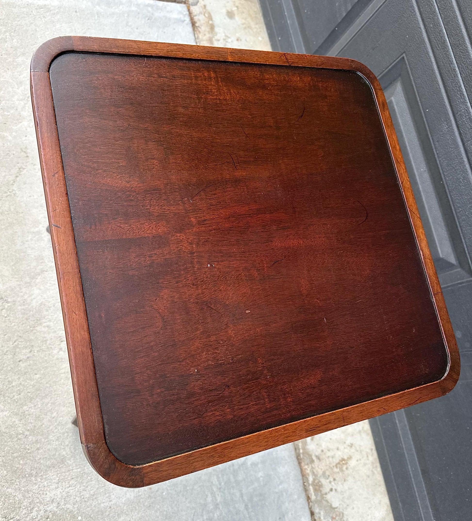 Antique Early 1900's Mahogany Traditional Wood End Table - Federal Bedside Table