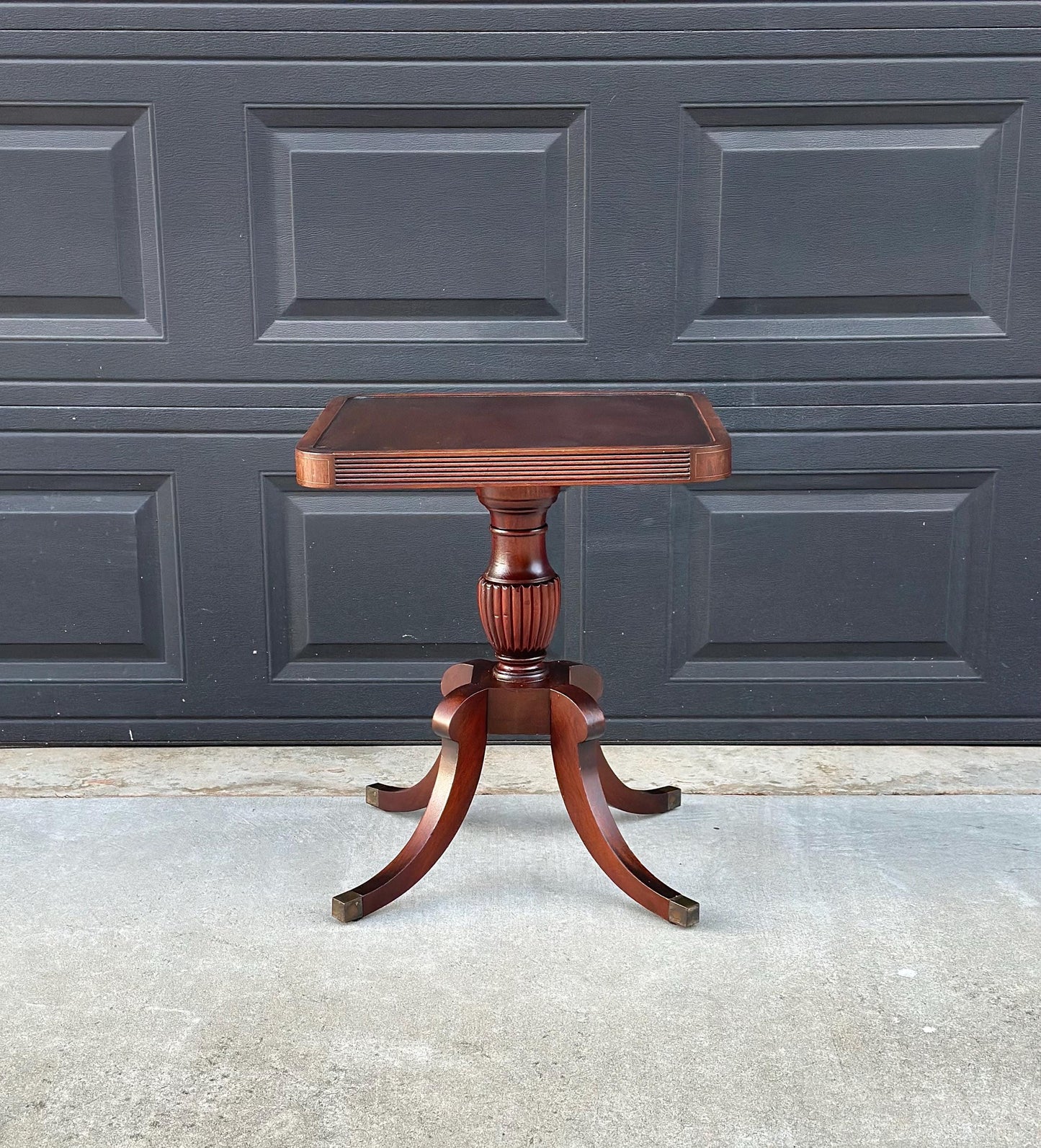 Antique Early 1900's Mahogany Traditional Wood End Table - Federal Bedside Table