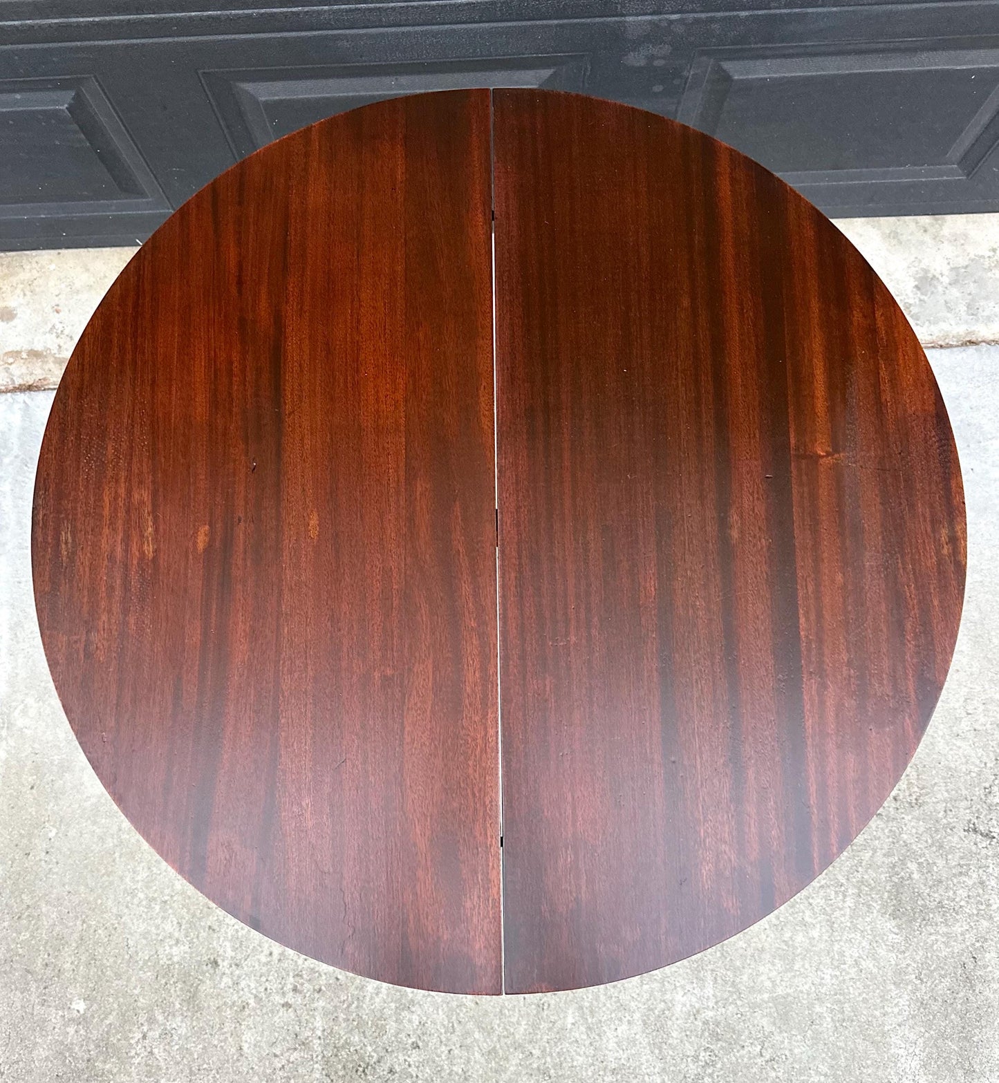Antique Early 1900's Inlaid Mahogany Wood Folding Half Round Flip Top Card Table - Sheraton Traditional Hall Table