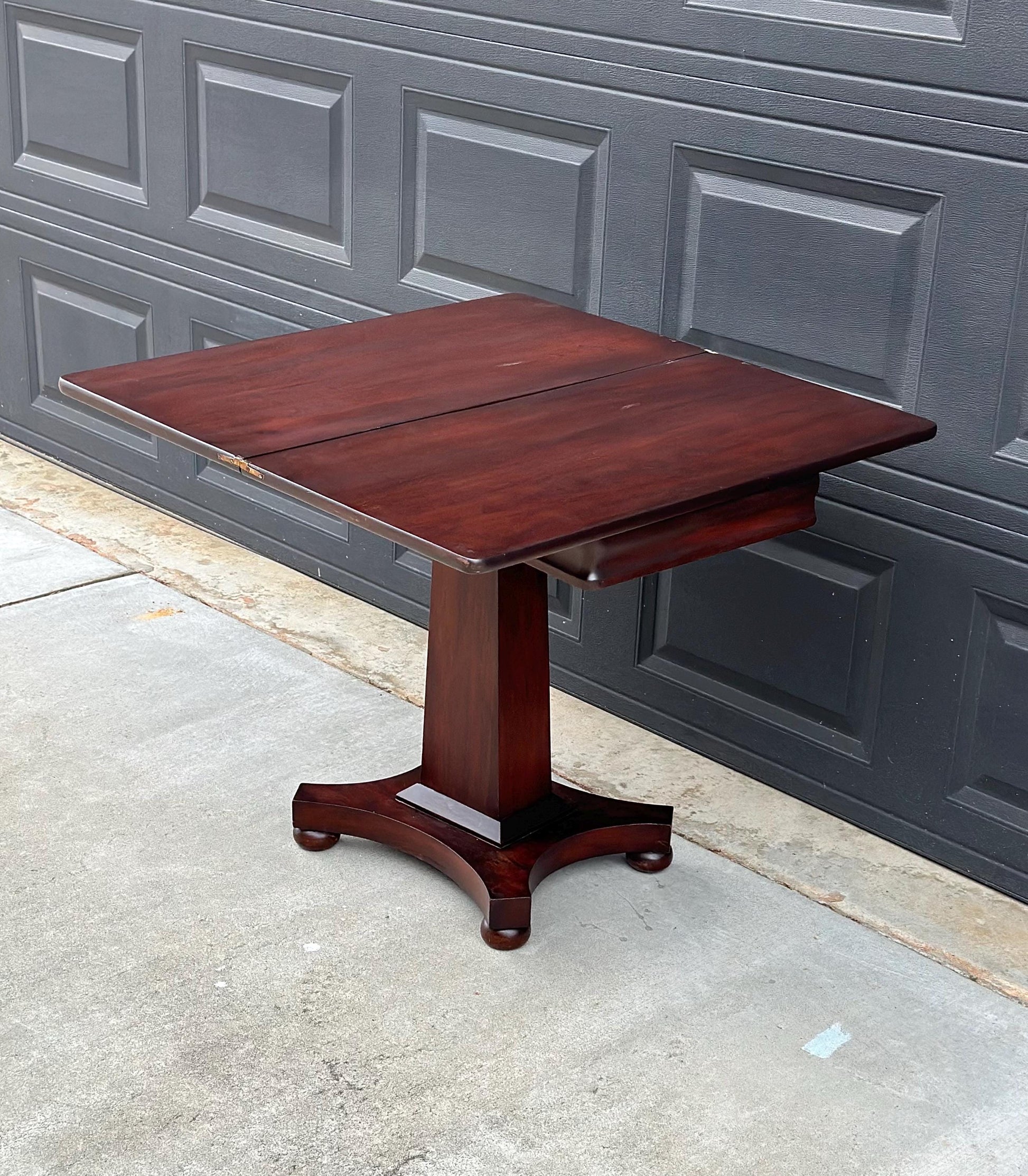 Antique Late 1800's Solid Wood Expandable Crotch Mahogany Hall Table