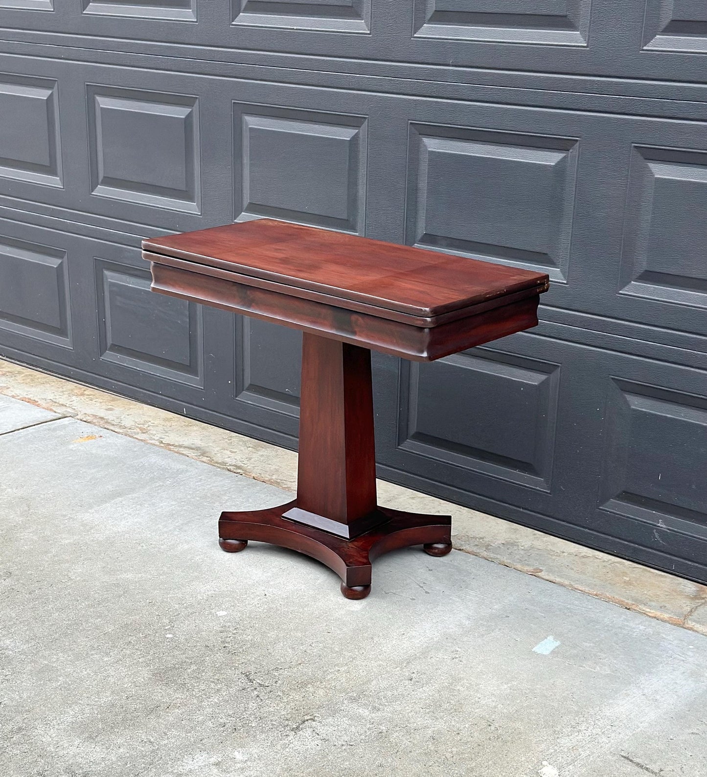 Antique Late 1800's Solid Wood Expandable Crotch Mahogany Hall Table