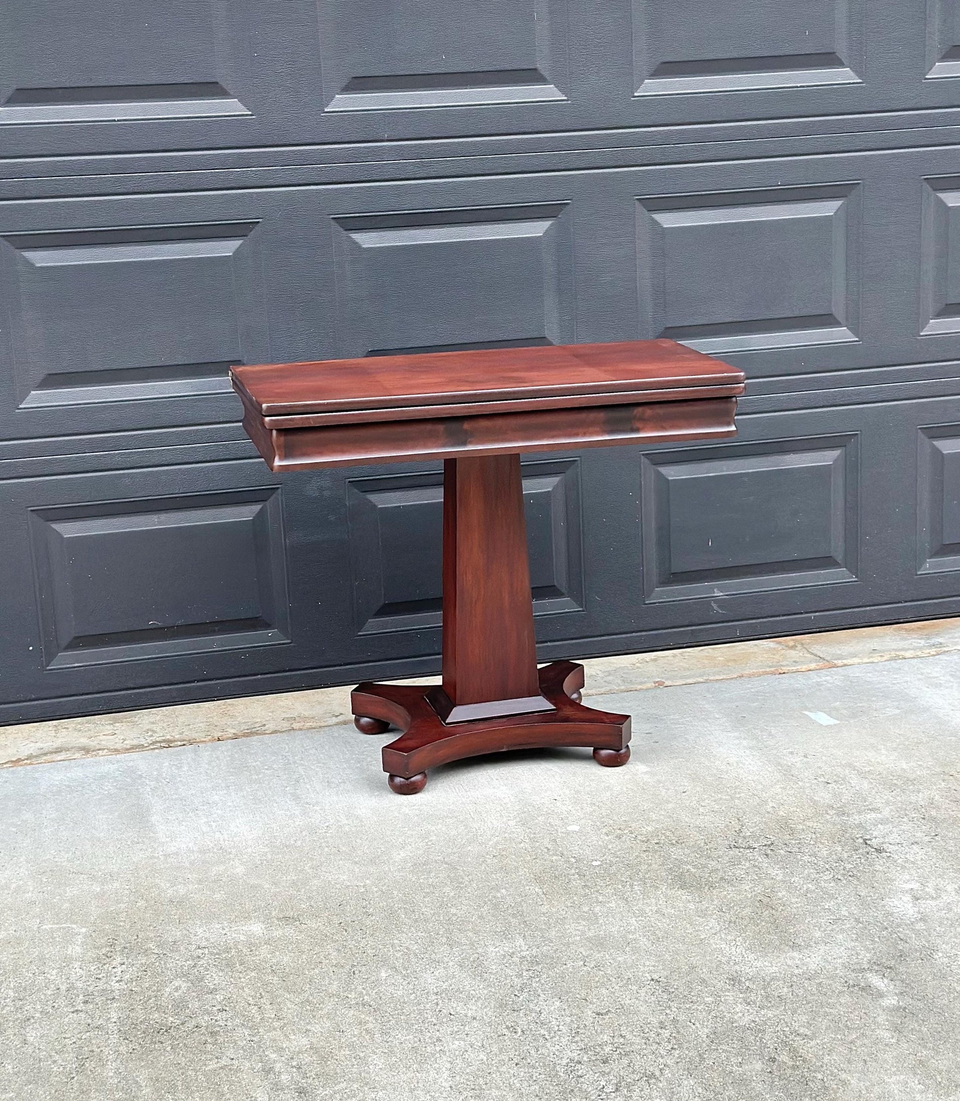 Antique Late 1800's Solid Wood Expandable Crotch Mahogany Hall Table