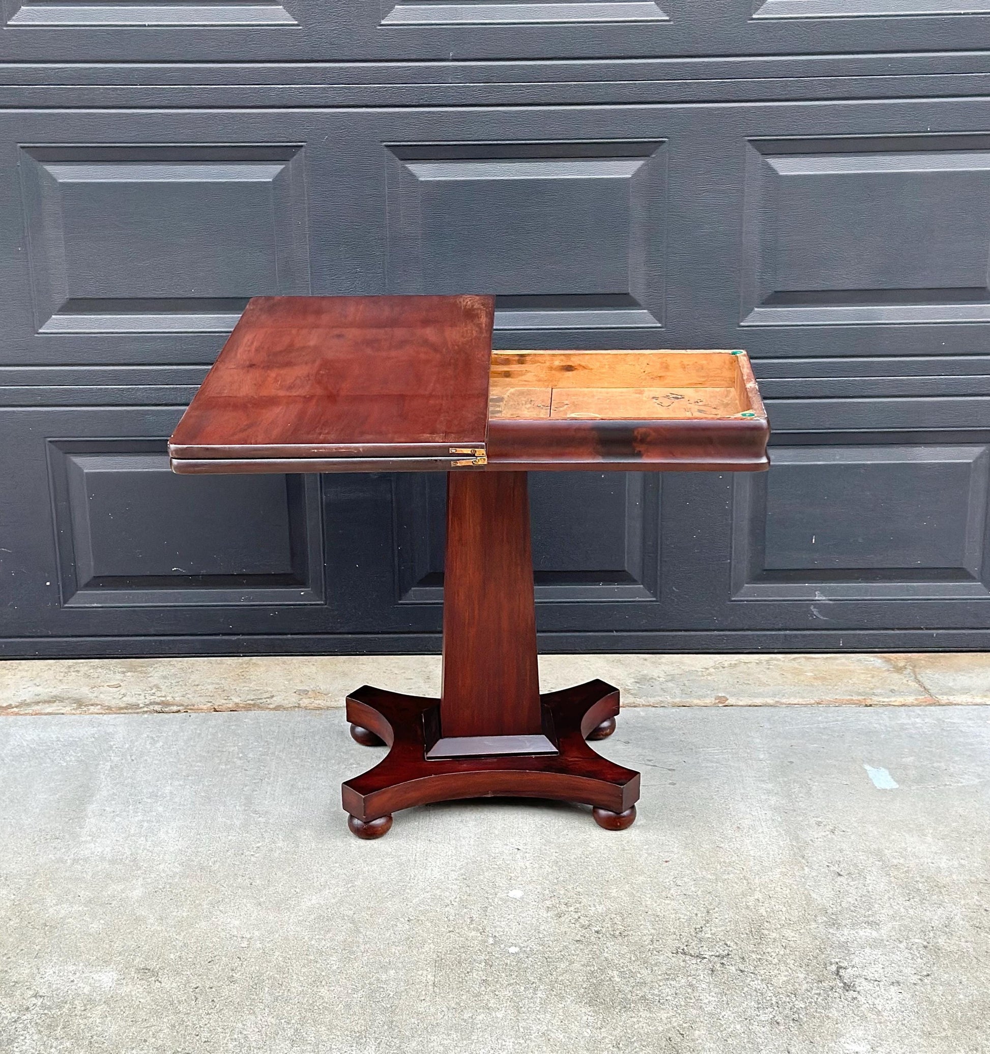 Antique Late 1800's Solid Wood Expandable Crotch Mahogany Hall Table