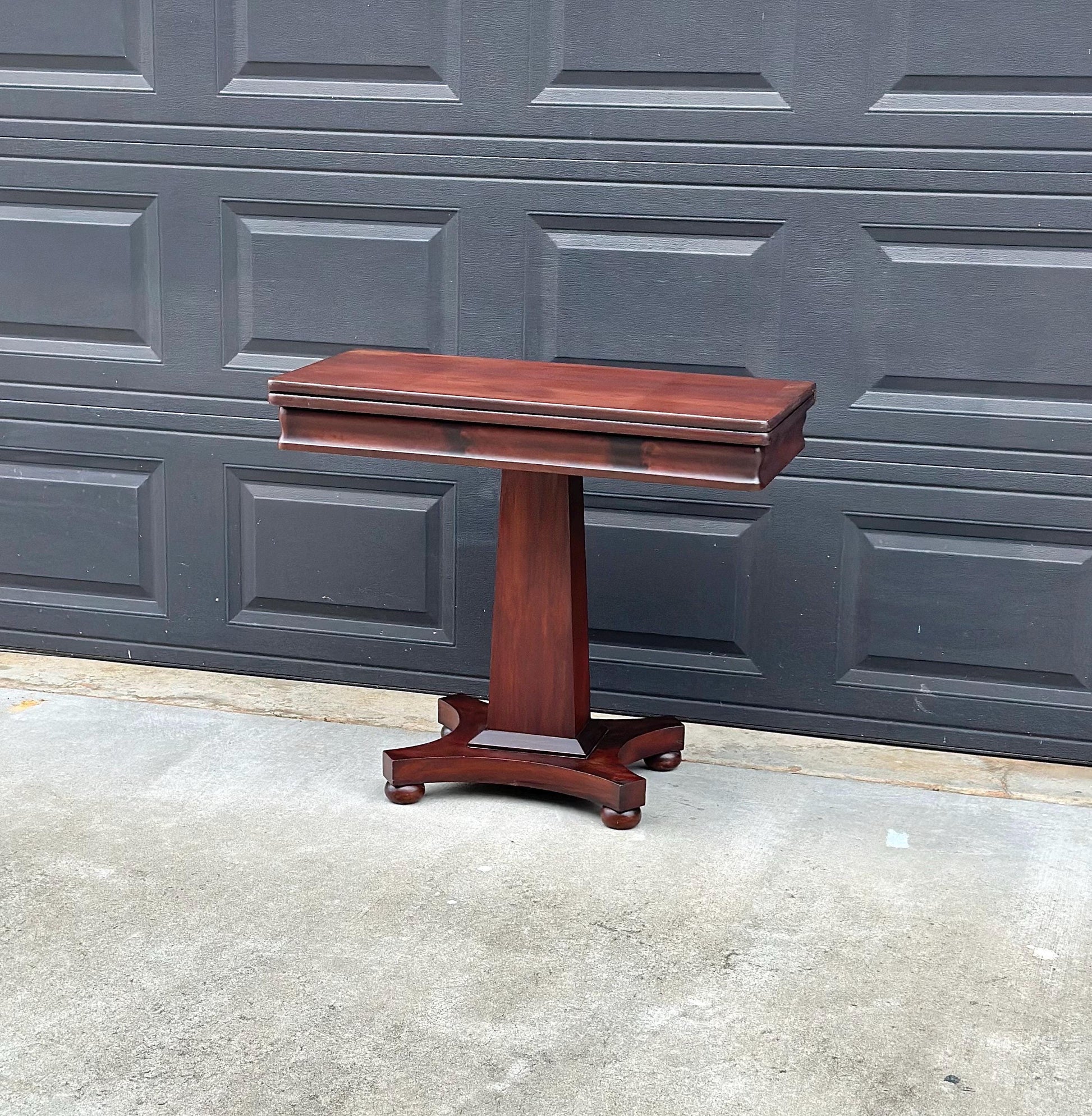 Antique Late 1800's Solid Wood Expandable Crotch Mahogany Hall Table