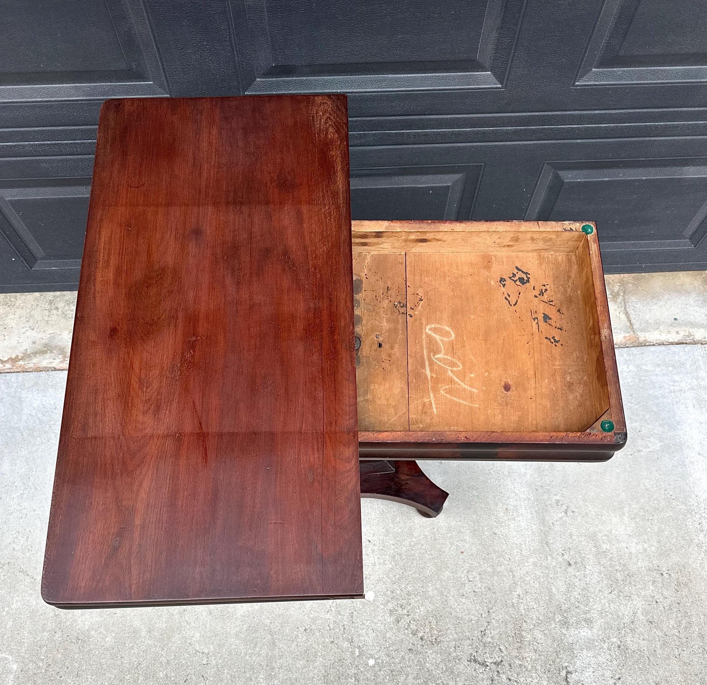 Antique Late 1800's Solid Wood Expandable Crotch Mahogany Hall Table