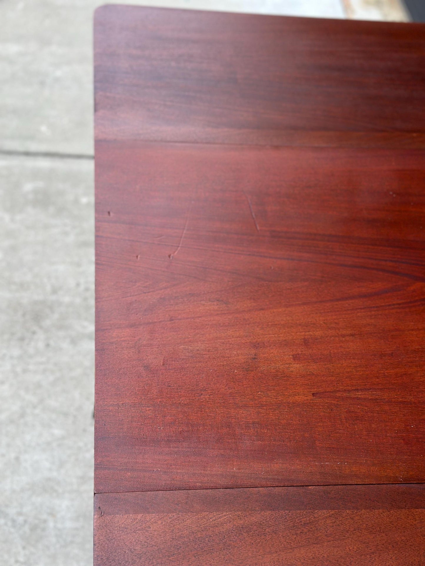 Vintage Mid 1900's Solid Wood Expanding Drop Leaf Mahogany Dining Table