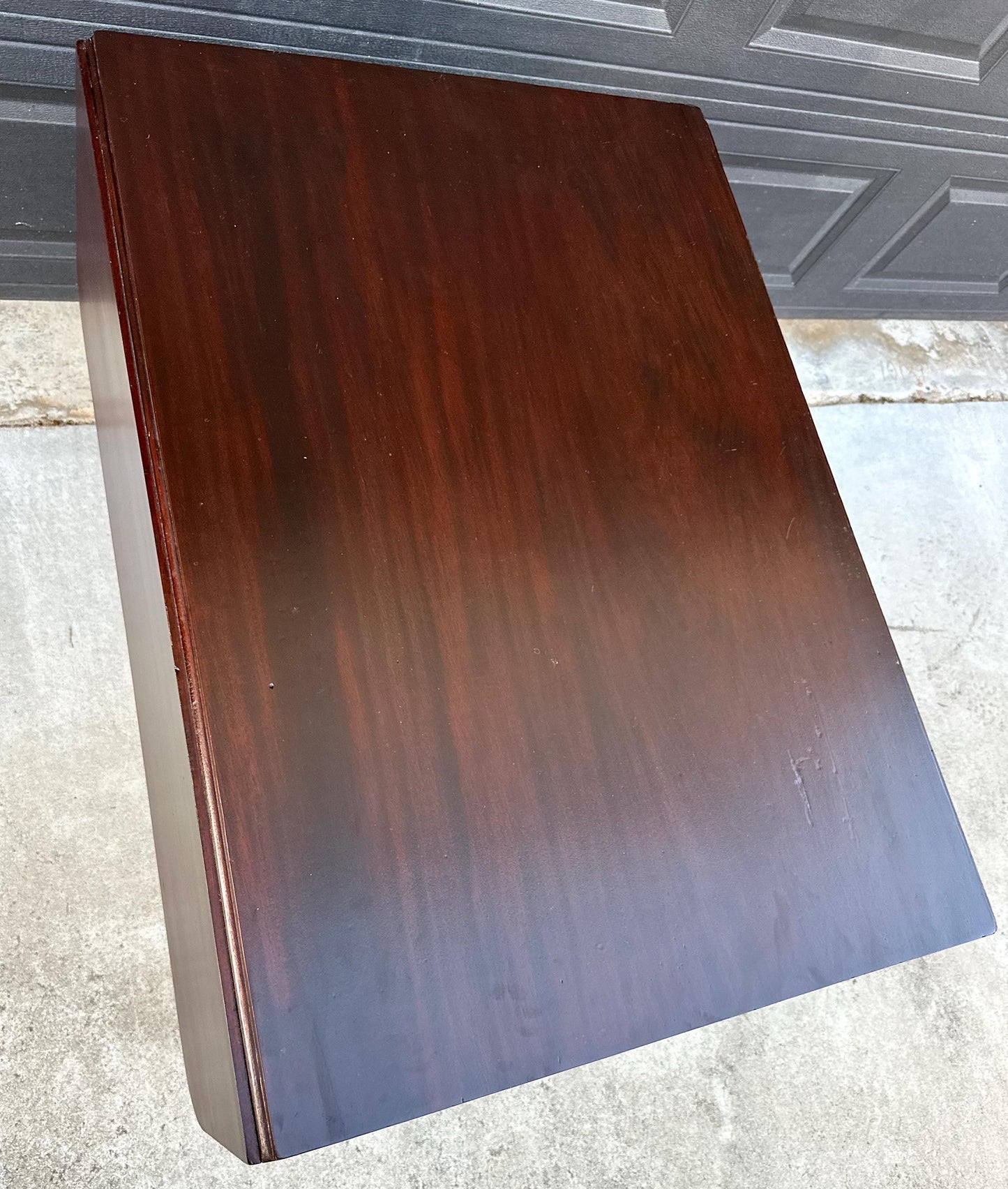 Antique Mid 1800's Mahogany Empire Spindle Leg Drop Leaf Solid Wood Dining Table on Castors