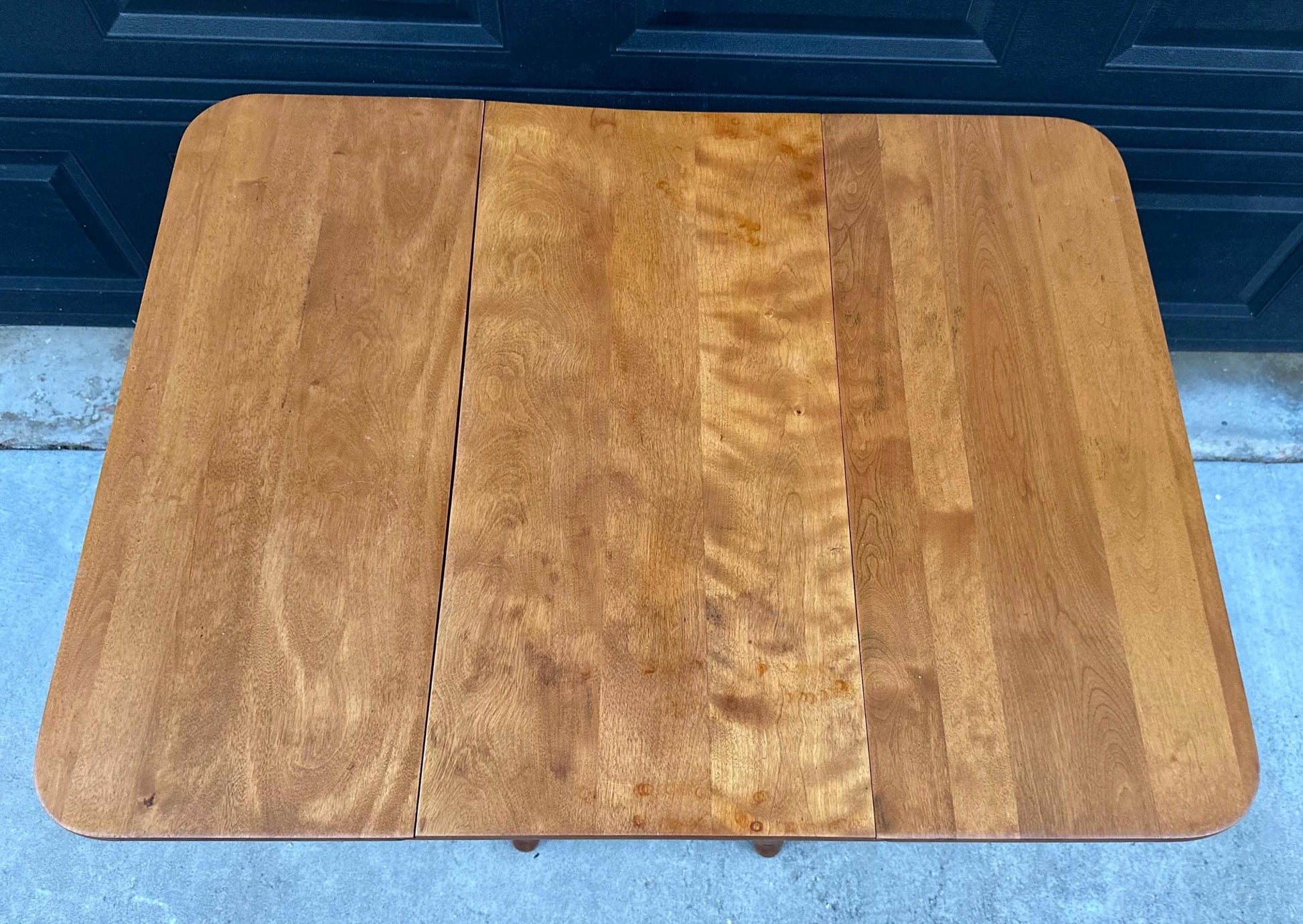 Vintage Mid 1900's Solid Wood Extending Gateleg Maple Dining Table