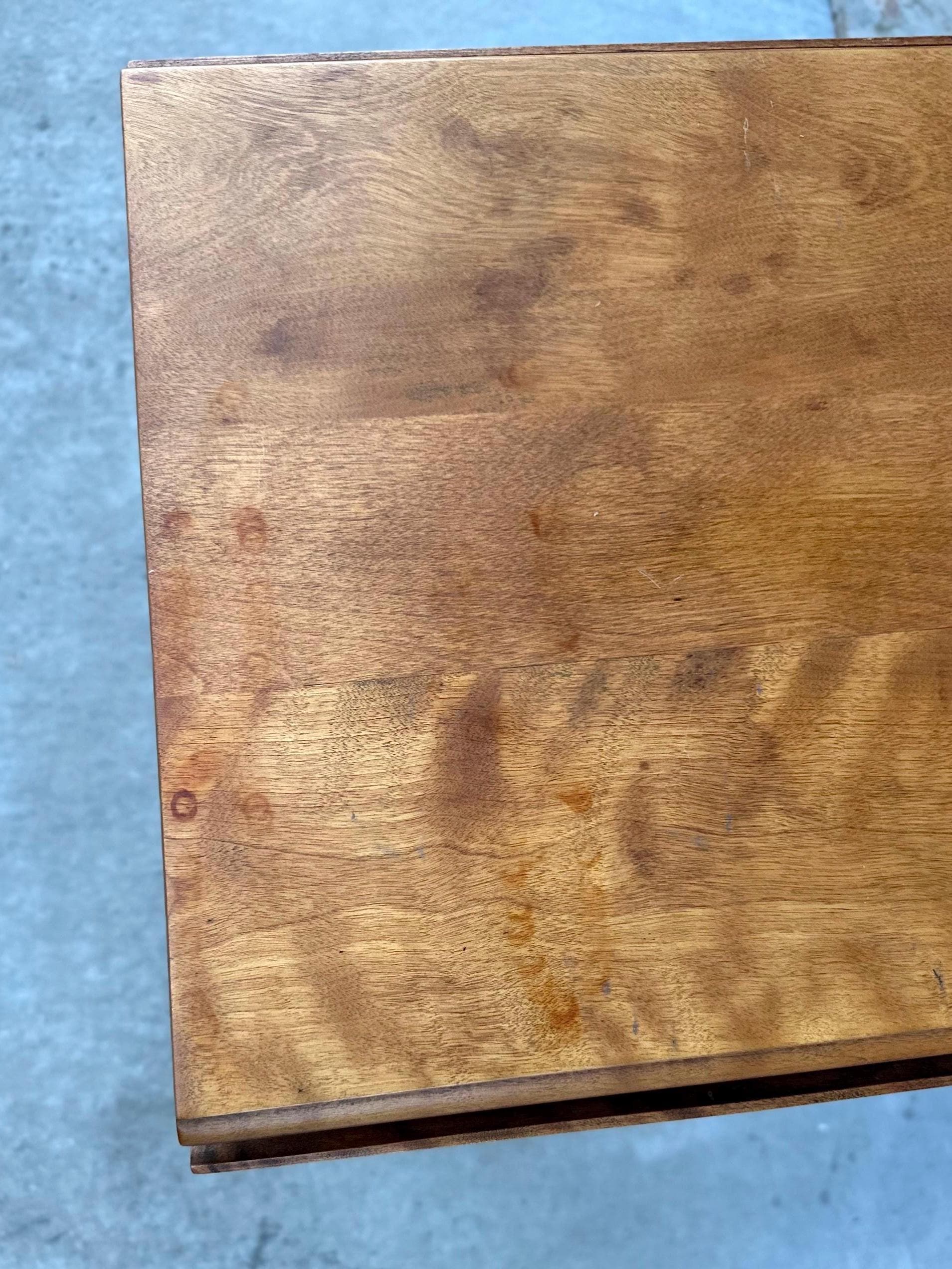 Vintage Mid 1900's Solid Wood Extending Gateleg Maple Dining Table