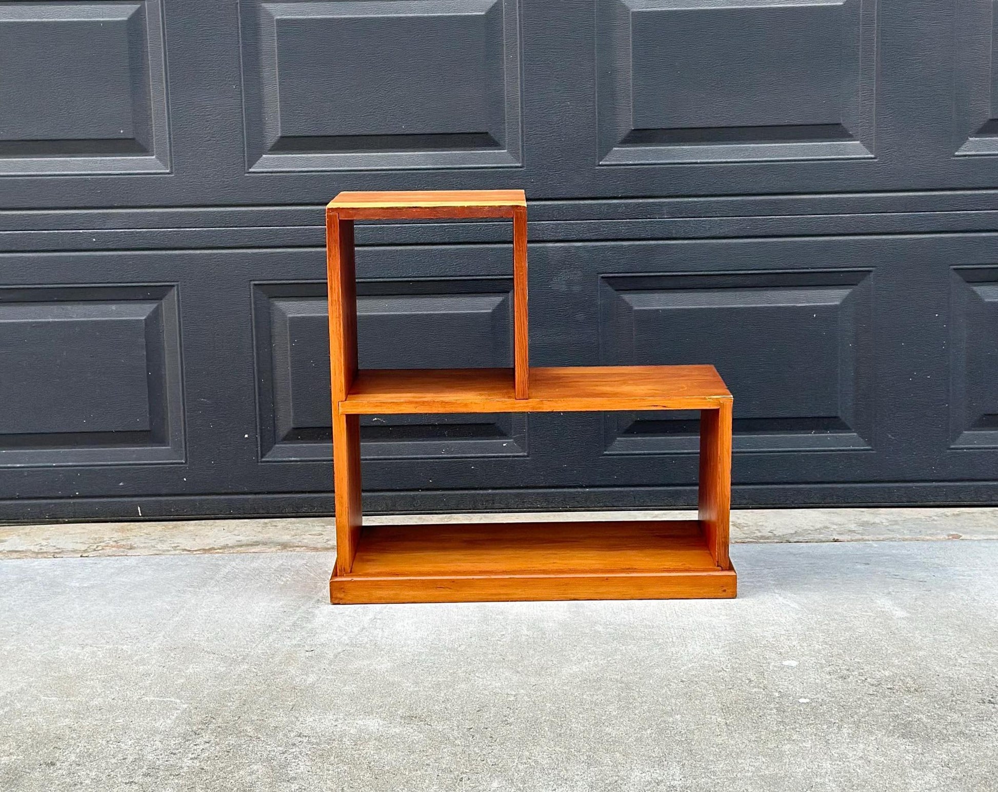 Vintage Mid 1900's Solid Cedar Wood Mid Mod Bookshelf Small Side Table