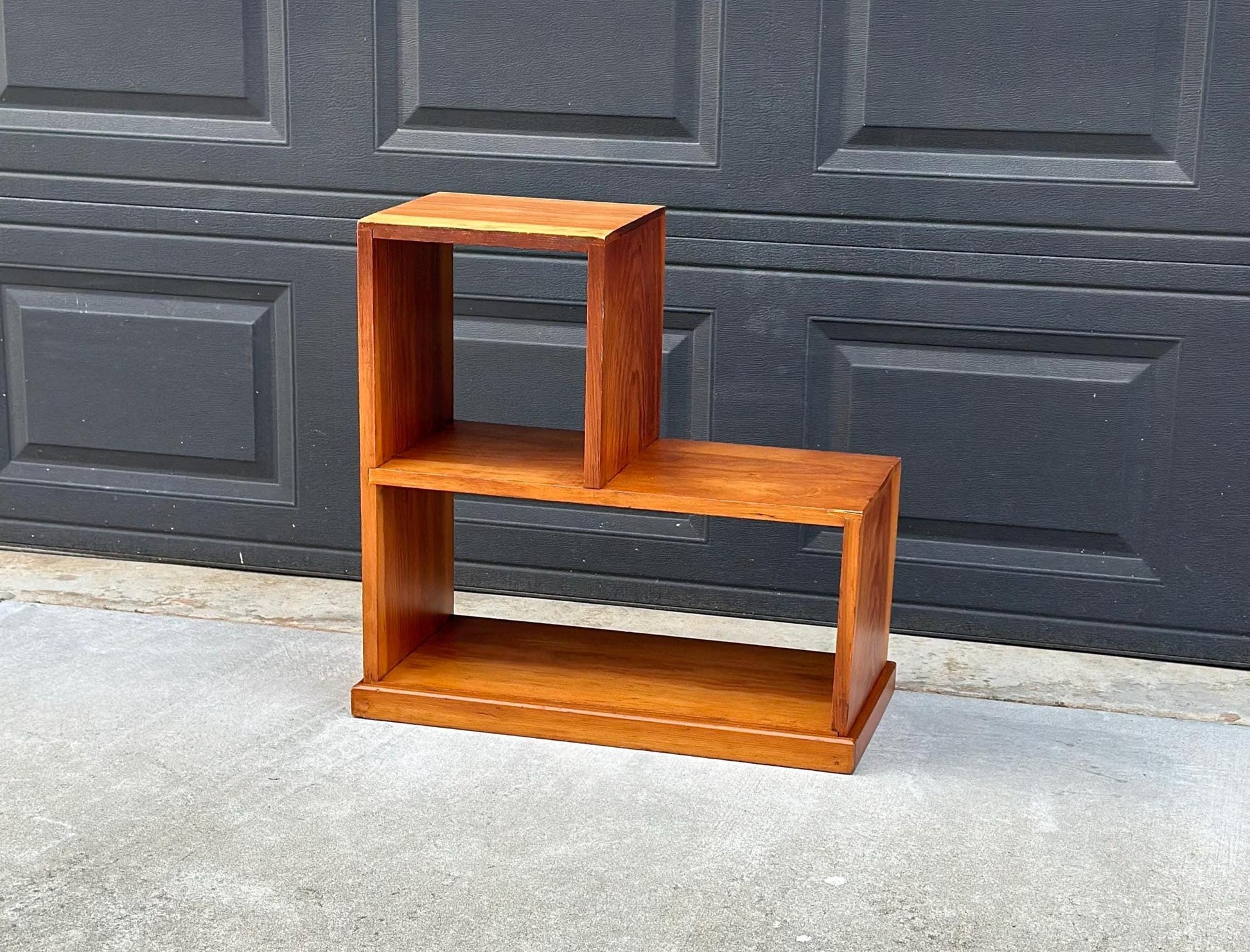 Vintage Mid 1900's Solid Cedar Wood Mid Mod Bookshelf Small Side Table