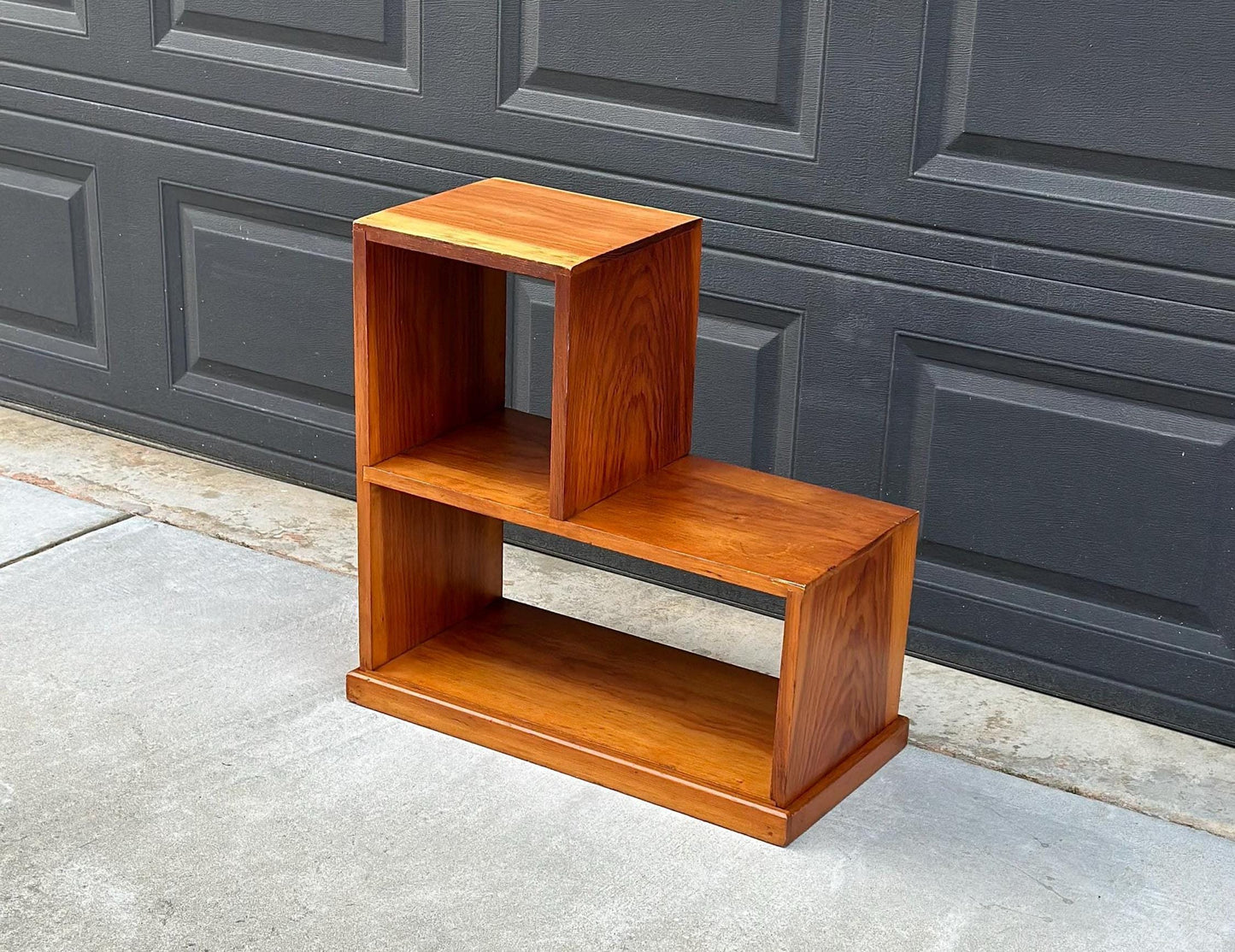 Vintage Mid 1900's Solid Cedar Wood Mid Mod Bookshelf Small Side Table