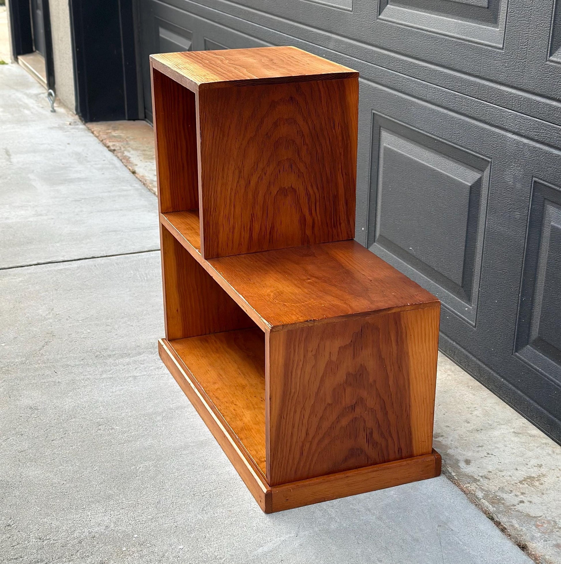 Vintage Mid 1900's Solid Cedar Wood Mid Mod Bookshelf Small Side Table