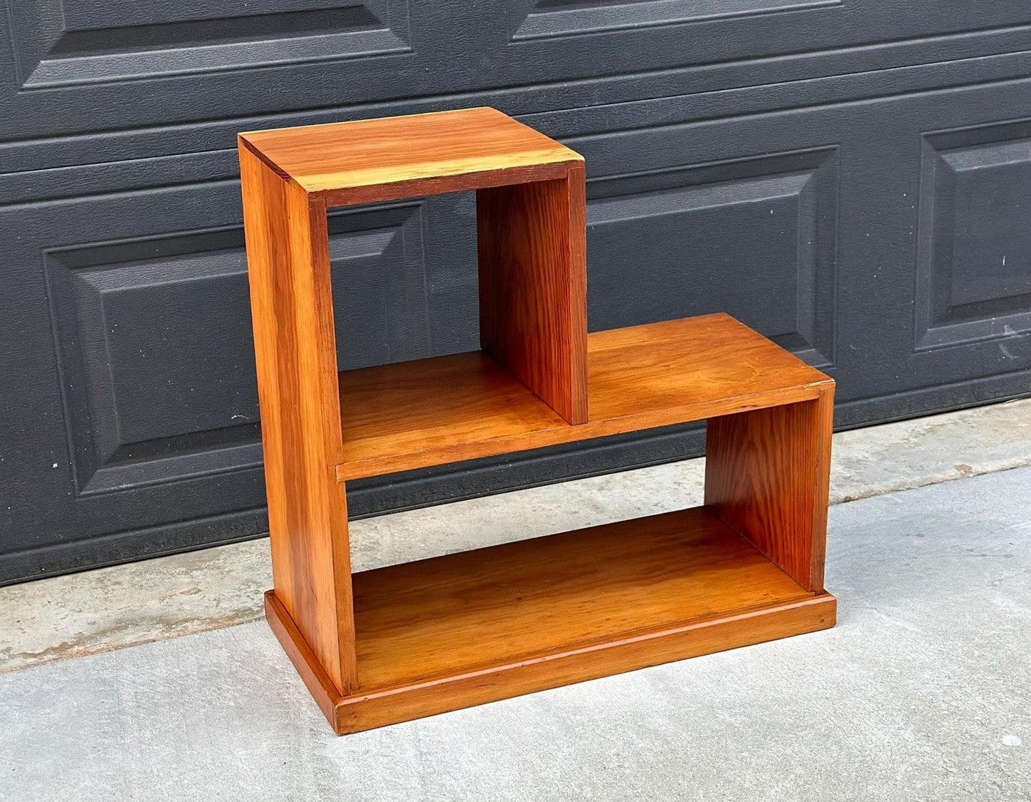 Vintage Mid 1900's Solid Cedar Wood Mid Mod Bookshelf Small Side Table