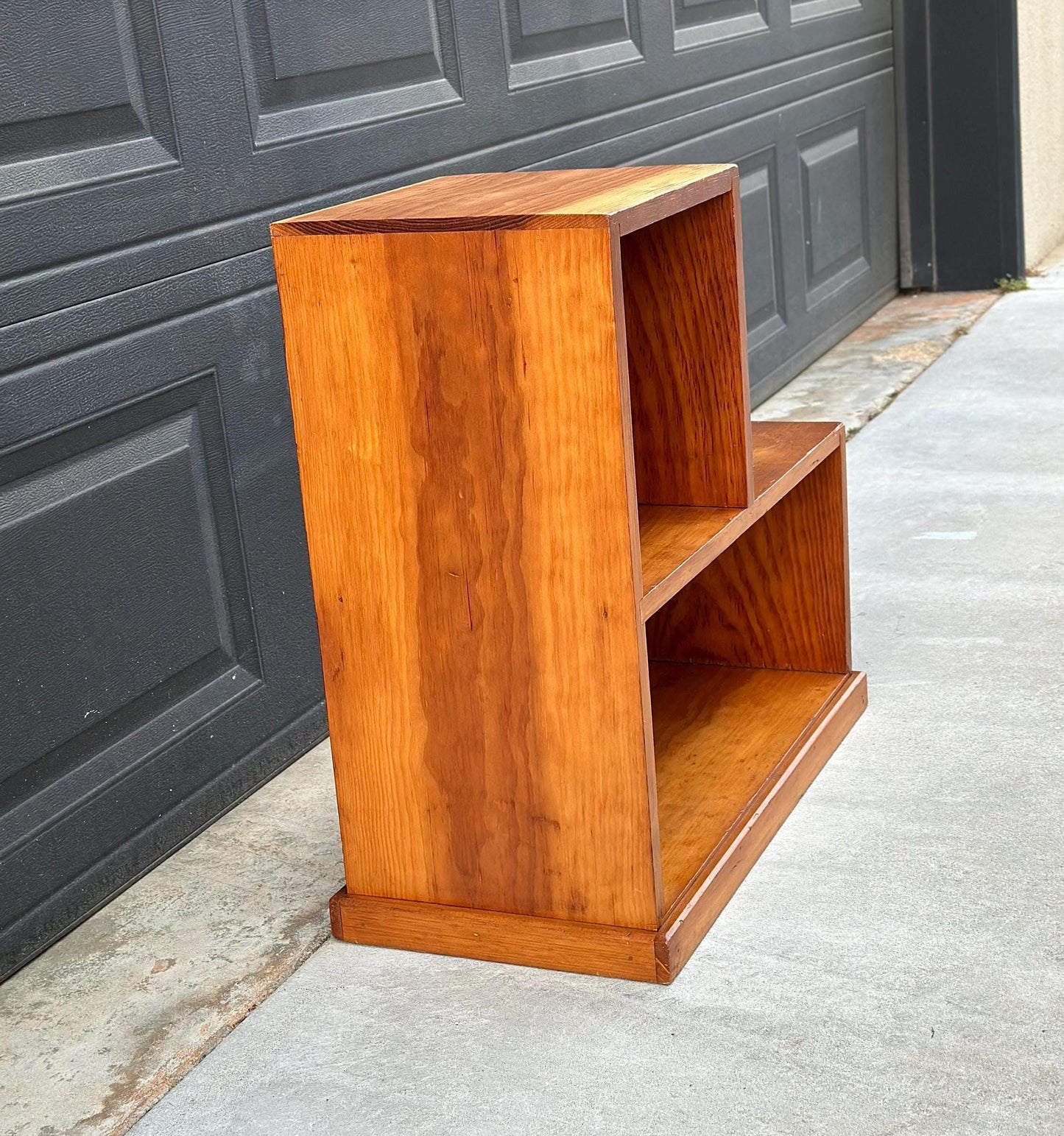 Vintage Mid 1900's Solid Cedar Wood Mid Mod Bookshelf Small Side Table