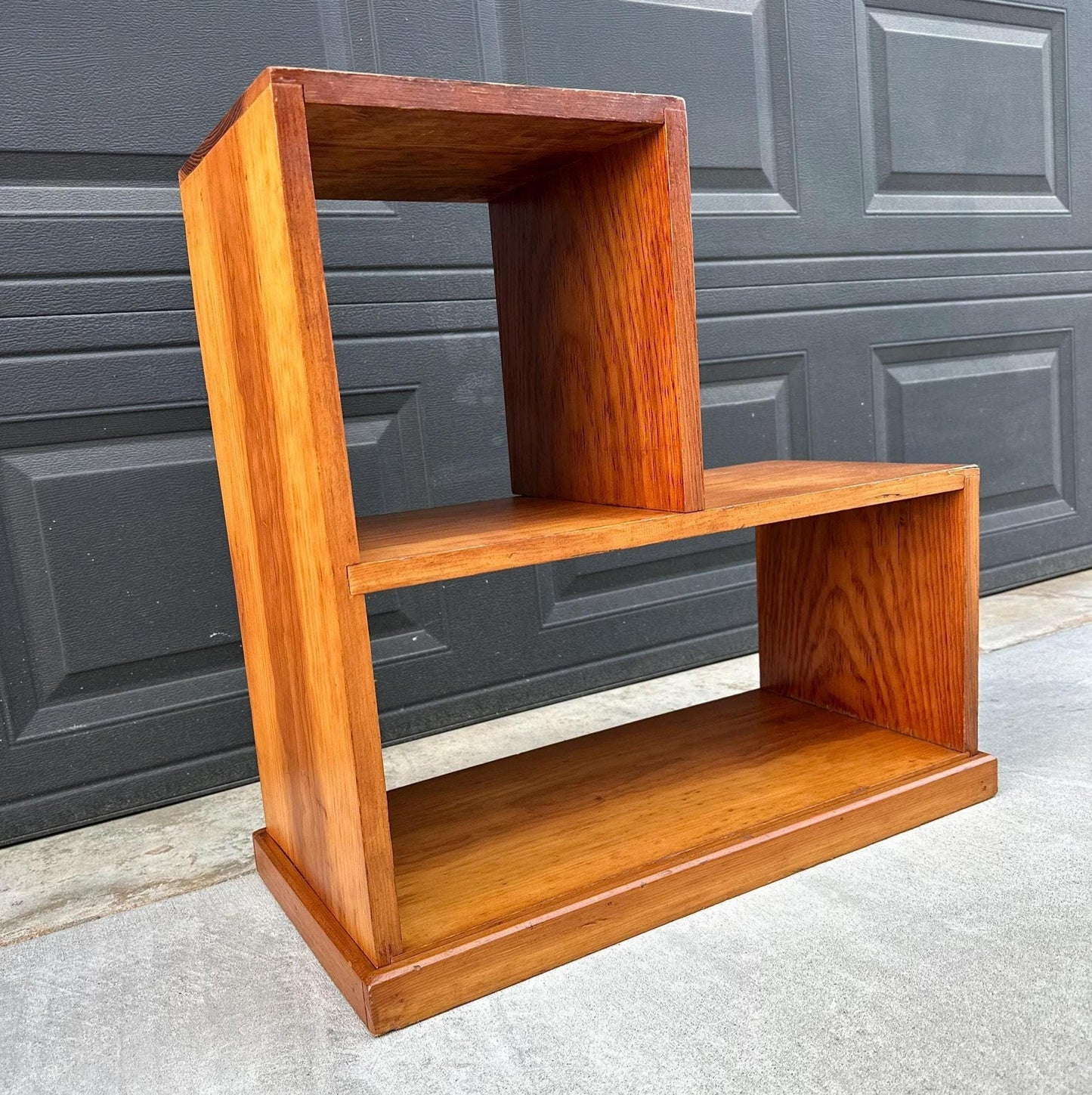 Vintage Mid 1900's Solid Cedar Wood Mid Mod Bookshelf Small Side Table
