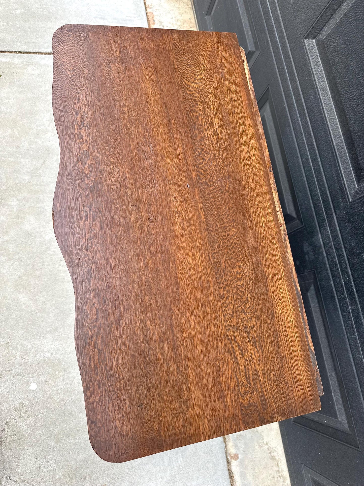 Antique Late 1900's Solid Tiger Oak Wood Storage Accent Chest with Drawers & Cabinet on Casters