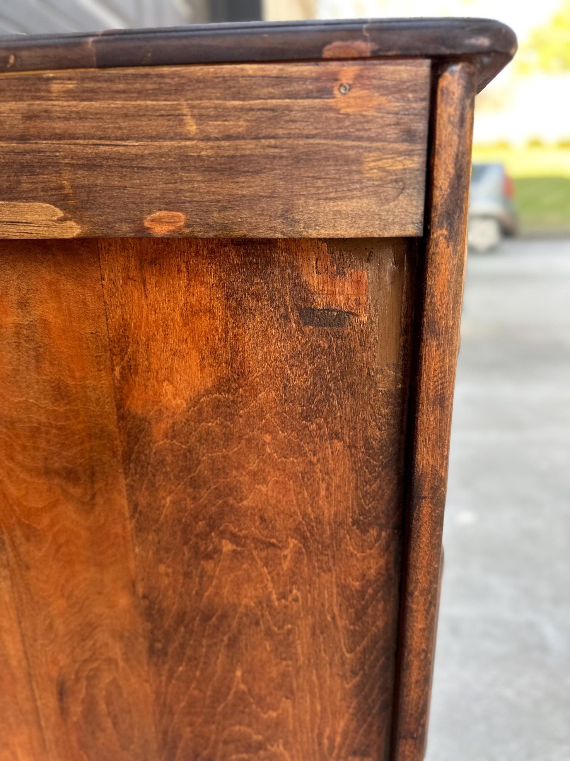 ready Antique Early 1900's Solid Wood Drawer Stack Maple Bedside Tables - a Pair