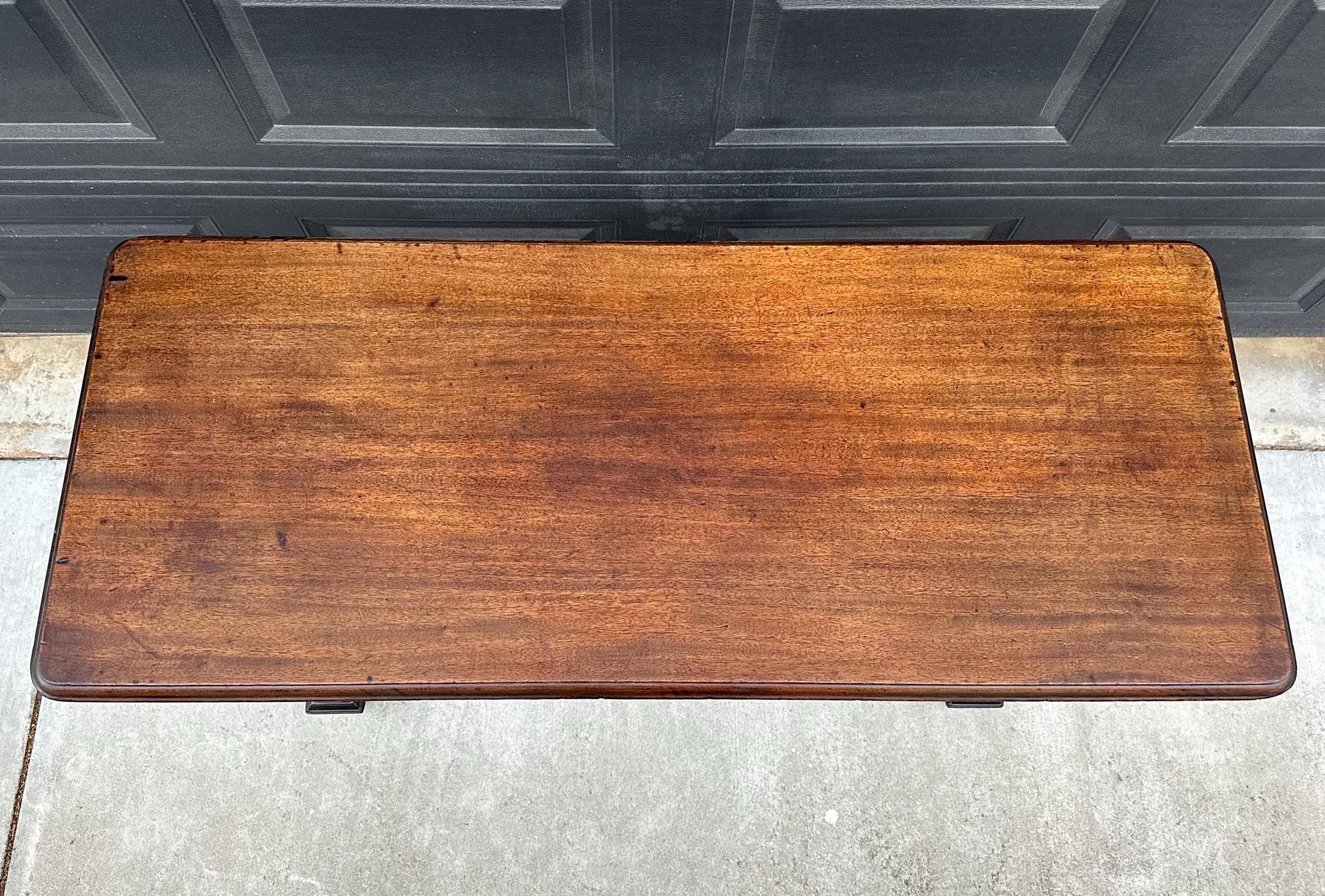 Antique Early 1900's Trestle Base Mahogany Wood Long Classic Sideboard Hallway Table