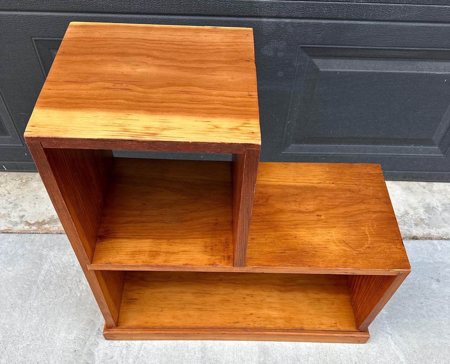 Vintage Mid 1900's Solid Cedar Wood Mid Mod Bookshelf Small Side Table