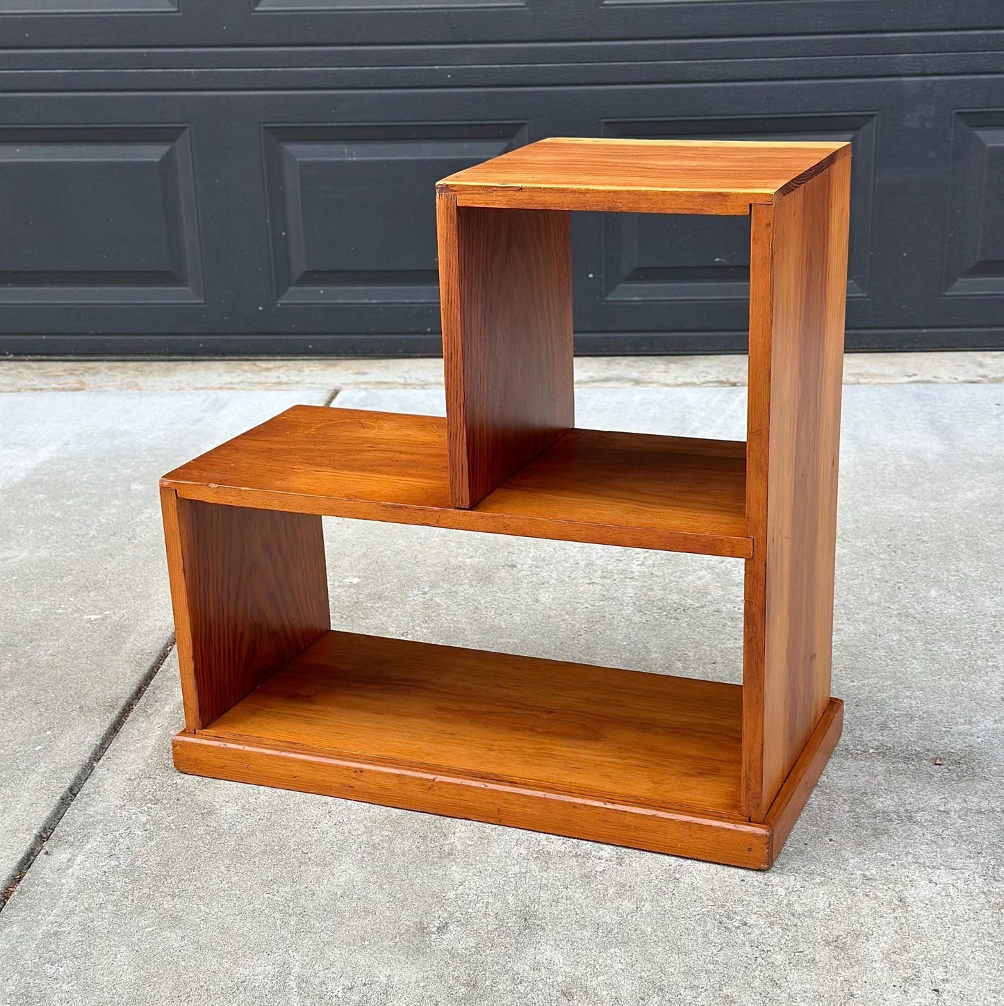 Vintage Mid 1900's Solid Cedar Wood Mid Mod Bookshelf Small Side Table