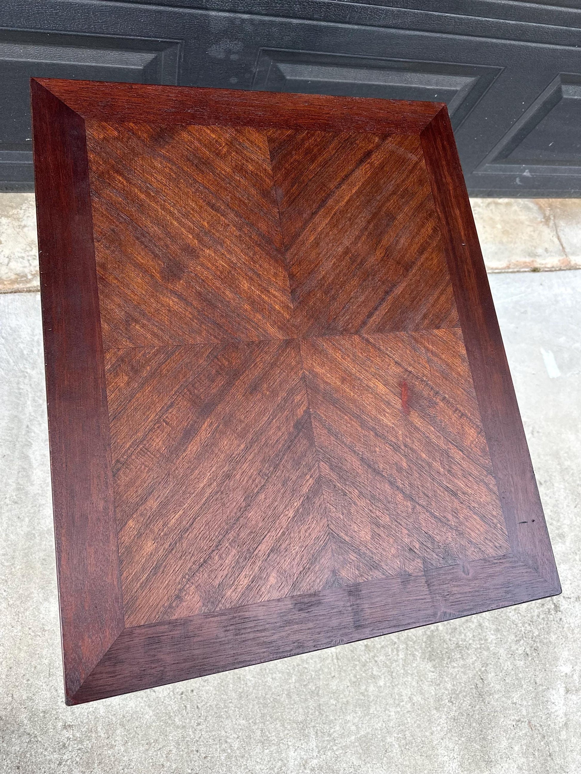 Vintage Mid 1900's Traditional Chinese Chippendale Single Drawer Mahogany Wood End Table