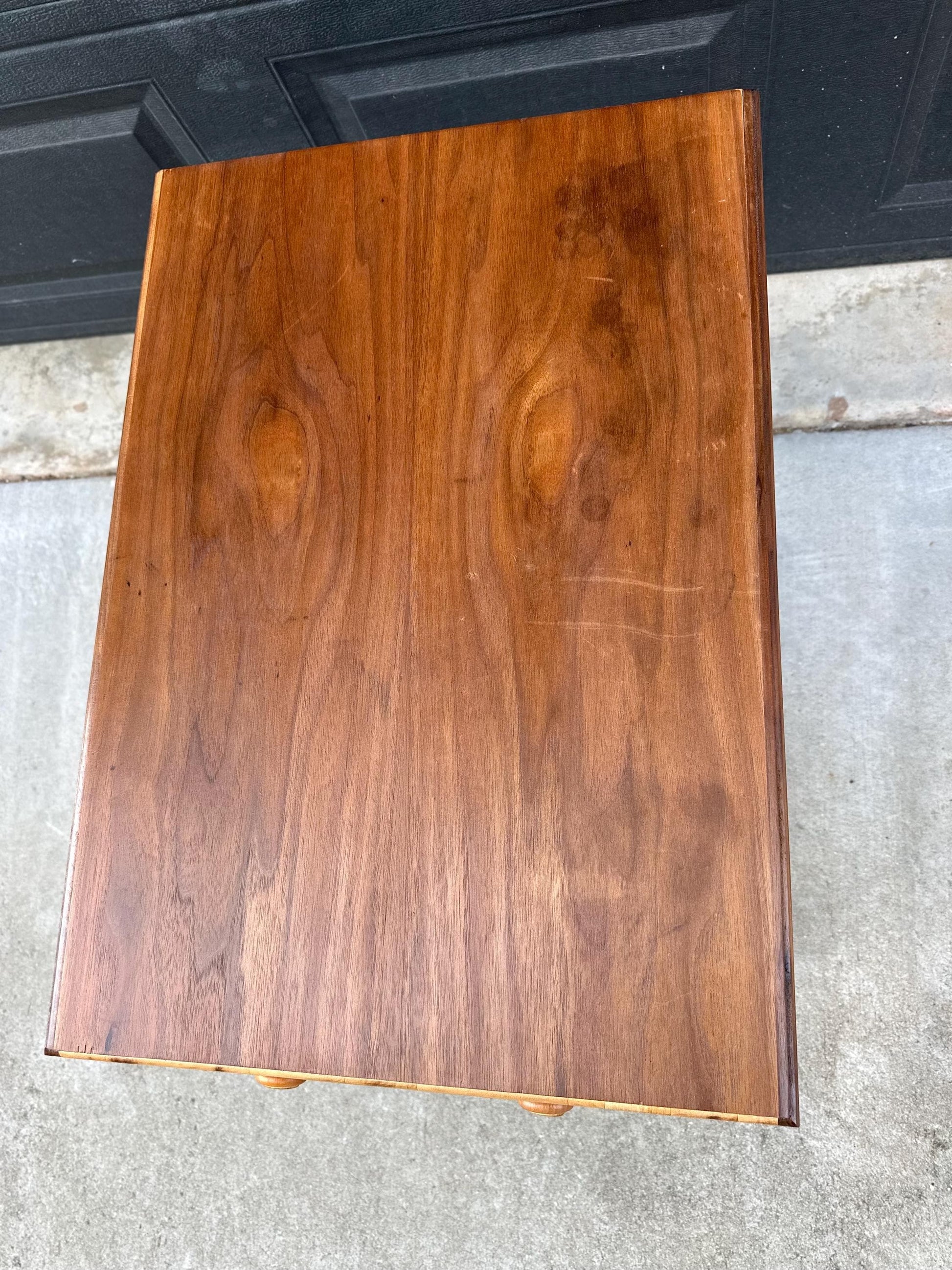 Vintage Mid 1900s Early American Cherry & Walnut Single Drawer End Table