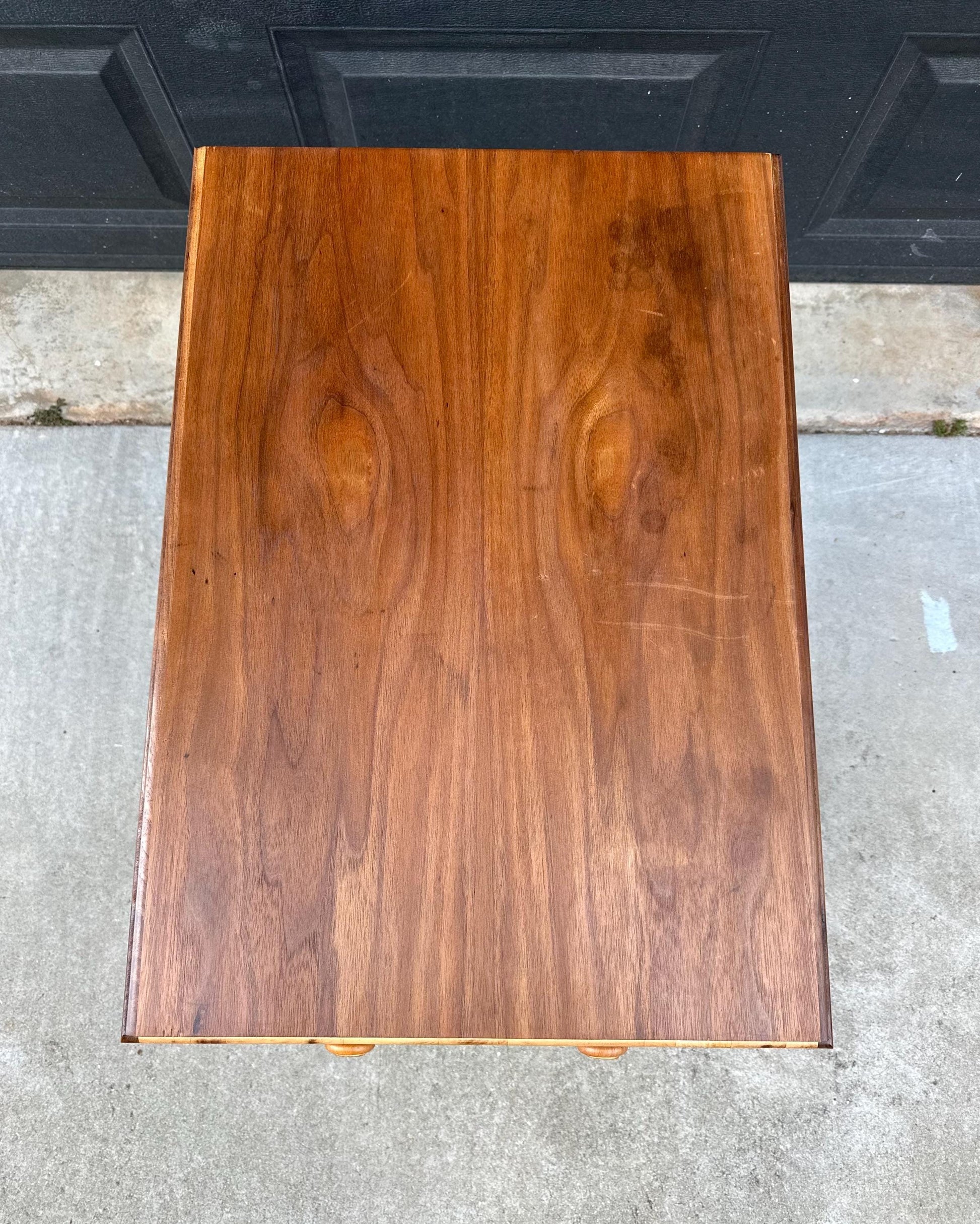 Vintage Mid 1900s Early American Cherry & Walnut Single Drawer End Table